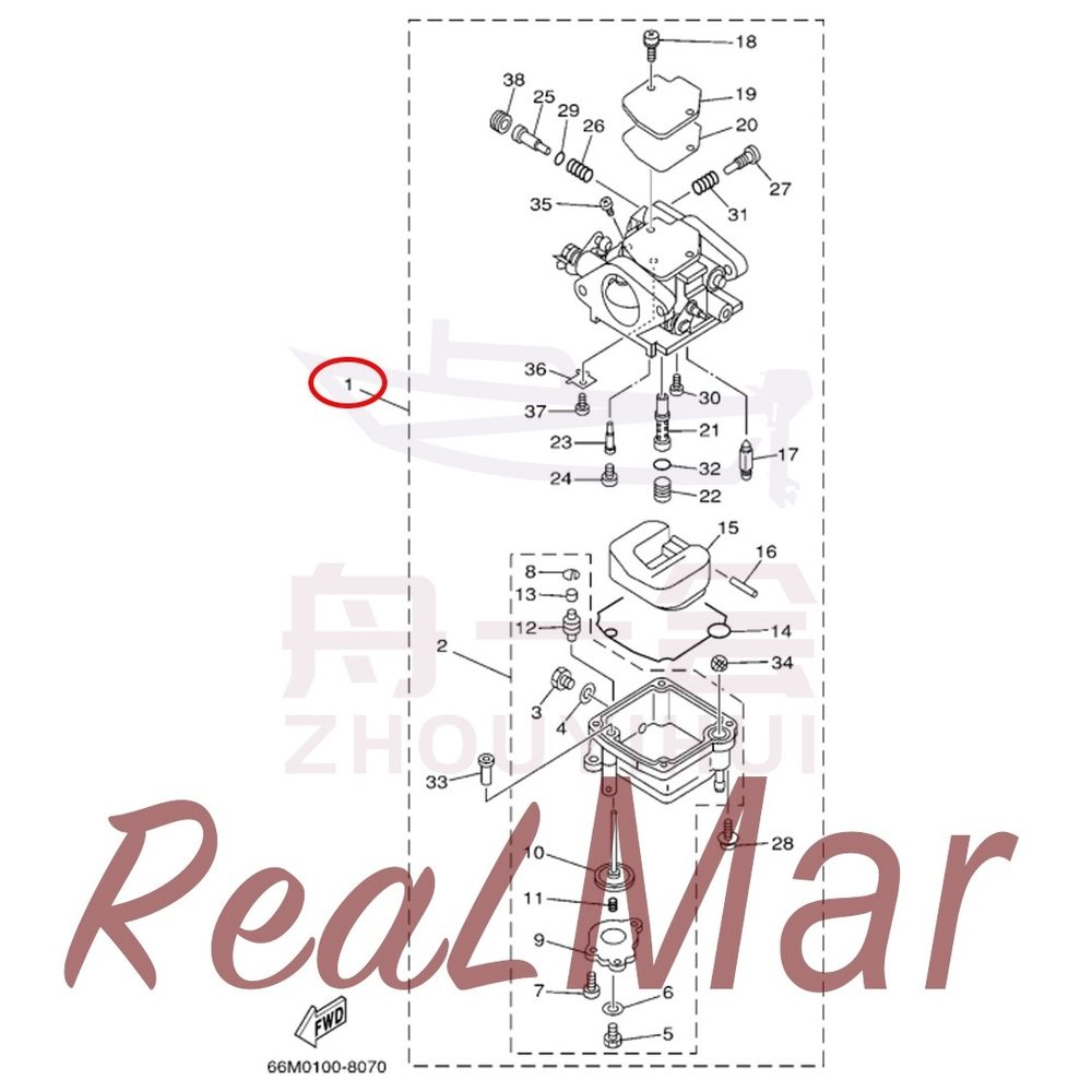 FIG. 7 CARBURETOR 爆炸图