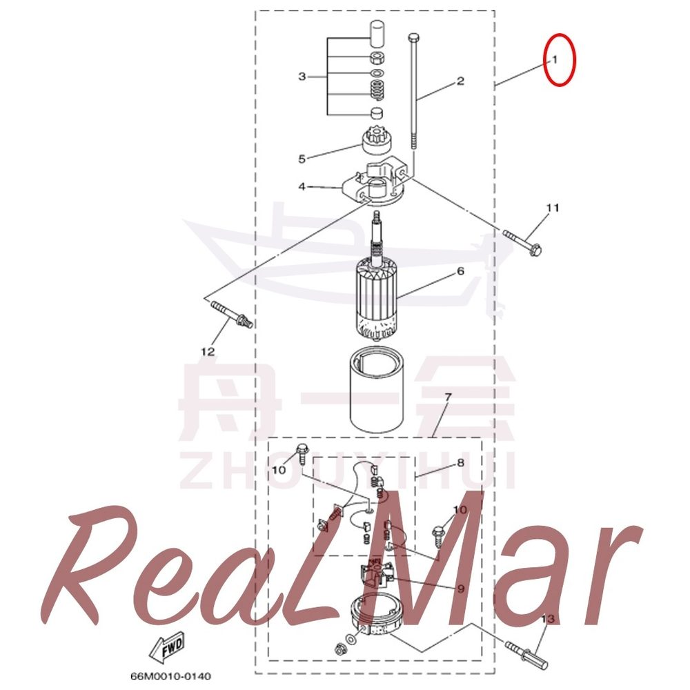 FIG. 15 STARTING MOTOR 爆炸图