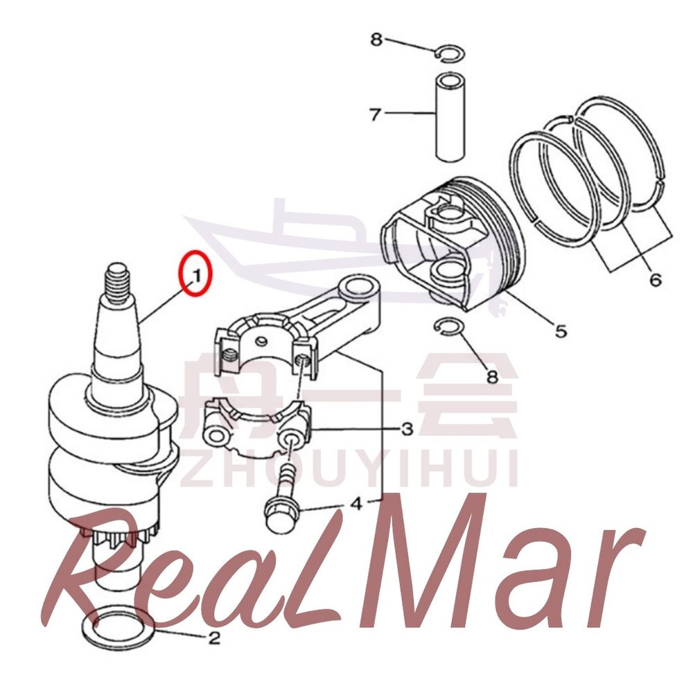 FIG.     3    CRANKSHAFT. PISTON 爆炸图