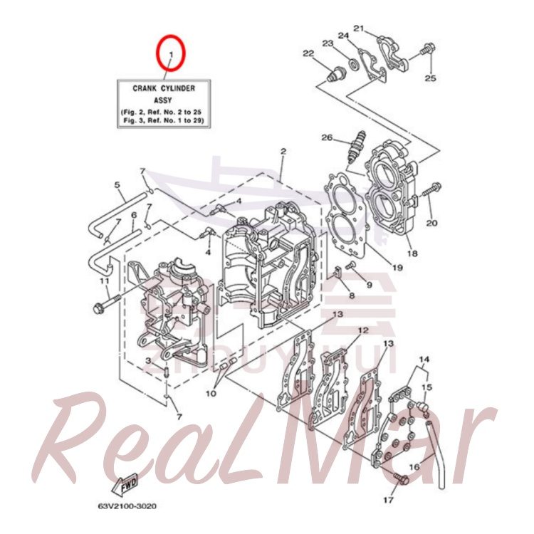 FIG.     2   CYLINDER & CRANKCASE 爆炸图