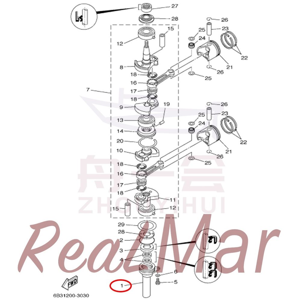 FIG.     3   CRANKSHAFT & PISTON 爆炸图