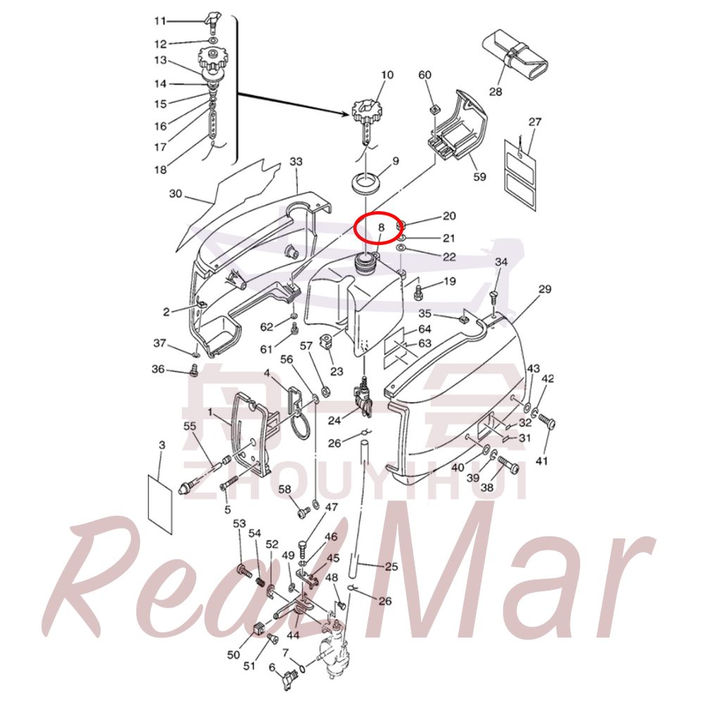 FIG.1 COWLING. FUEL 爆炸图
