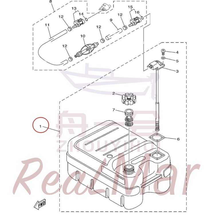 FIG. 24 FUEL TANK 爆炸图