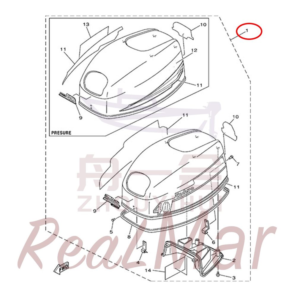 FIG.     1   TOP COWLING 爆炸图