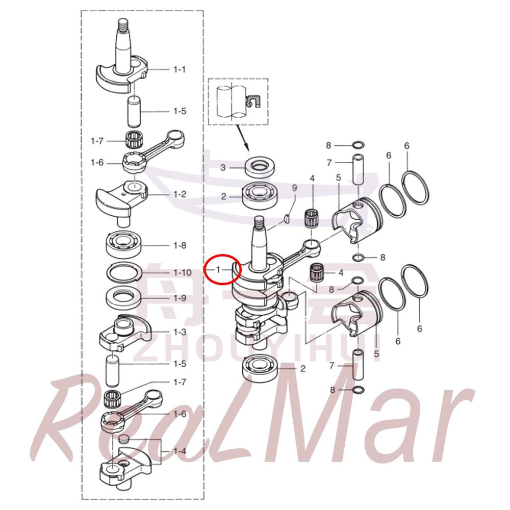 Fig. 2      PISTON・CRANKSHAFT 爆炸图