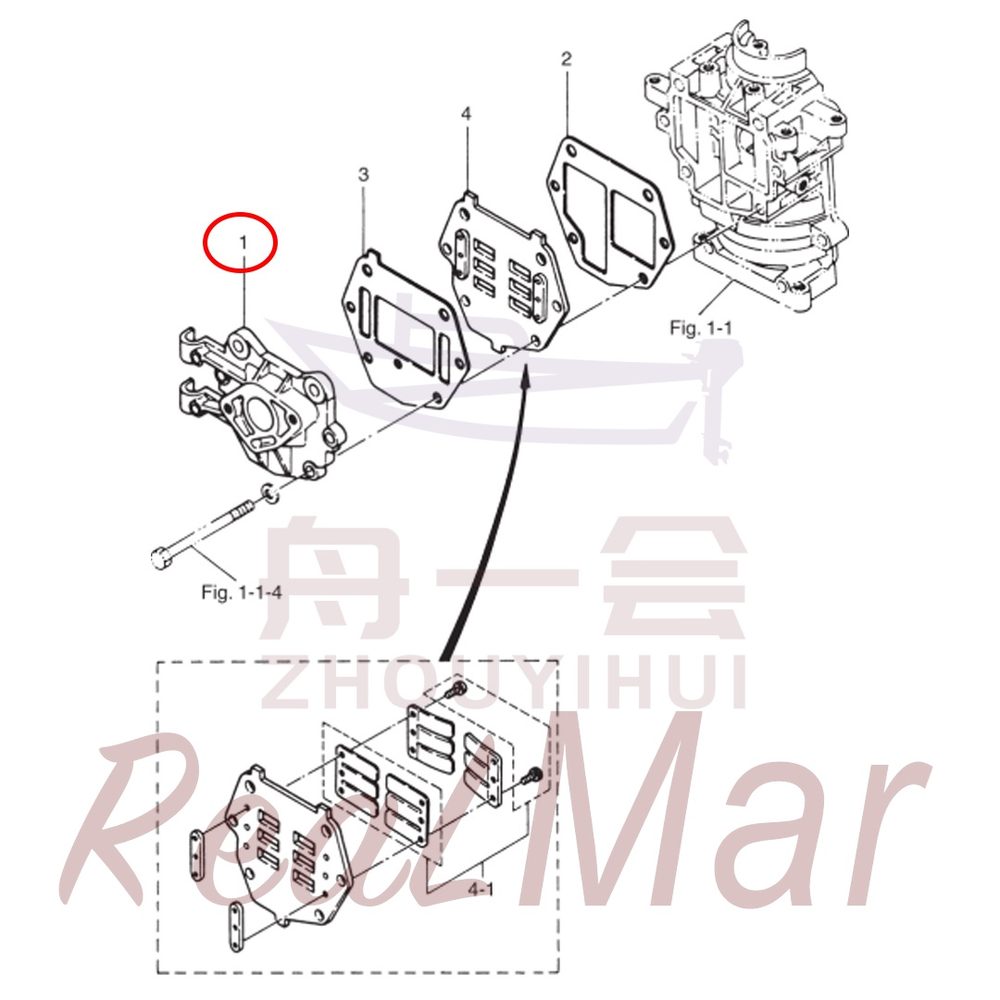 Fig. 3      INLET・REED VALVE 爆炸图