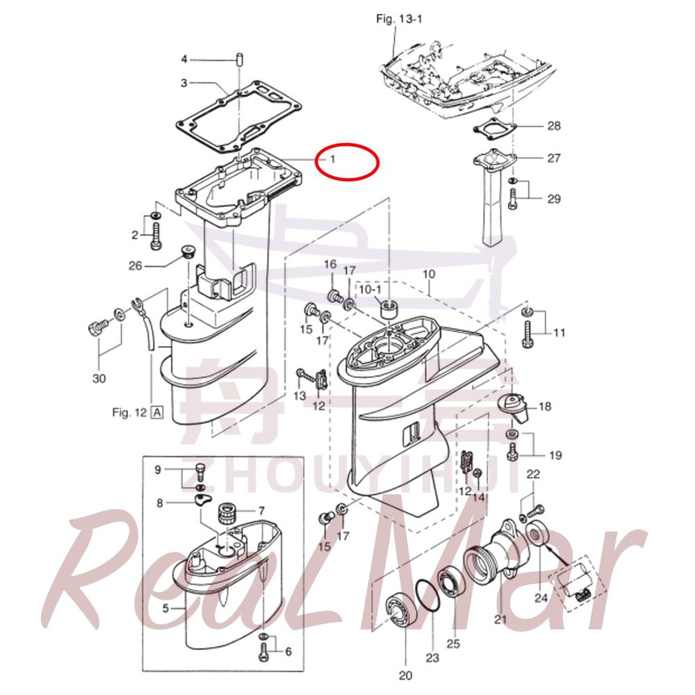 Fig. 9      DRIVE SHAFT HOUSING・GEAR CASE 爆炸图
