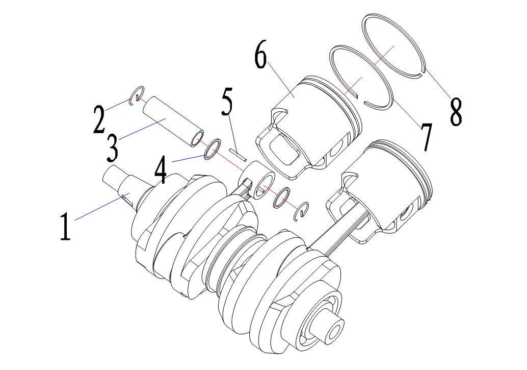 曲轴部分 爆炸图