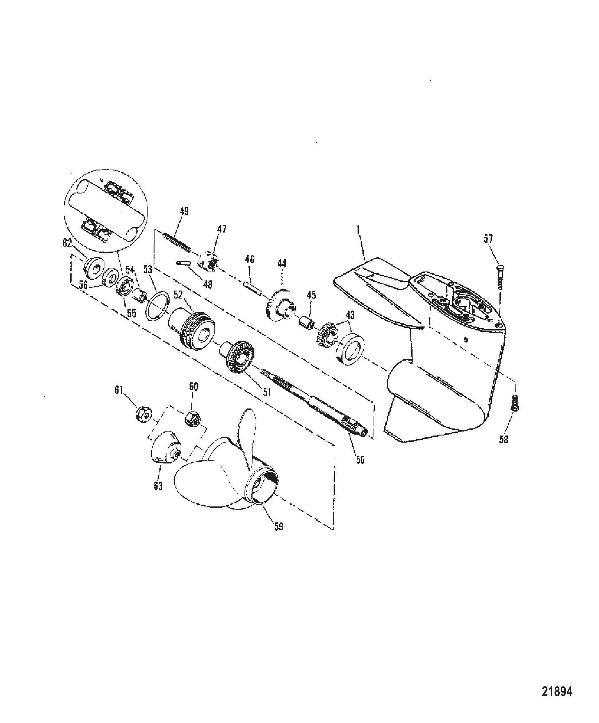Gear Hsg (Propshaft-Design II-Refer to Driveshaft Drawing)