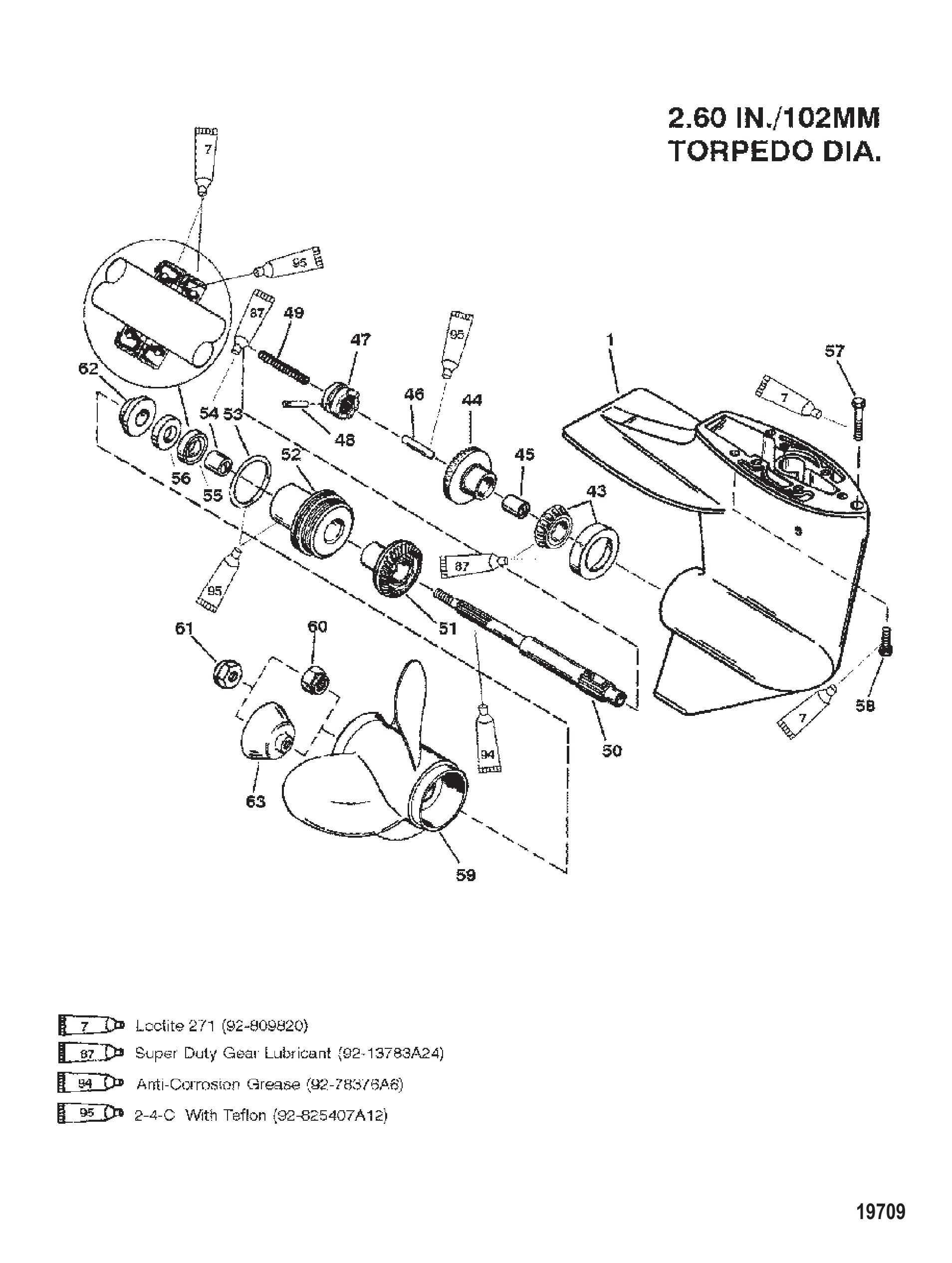 Gear Housing Propeller Shaft - 2.00:1 Gear Ratio