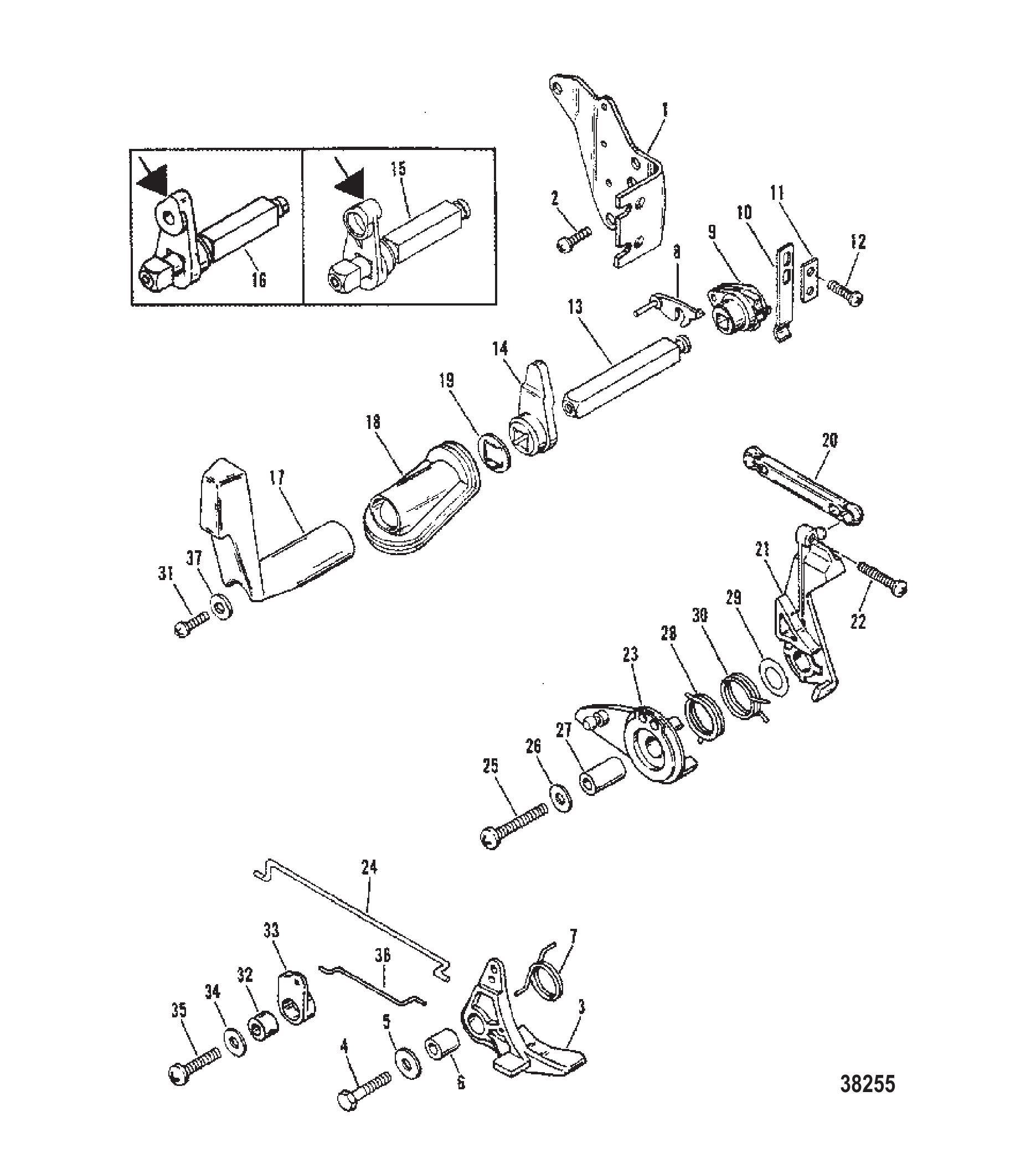 Throttle and Shift Linkage (Side Shift Models)