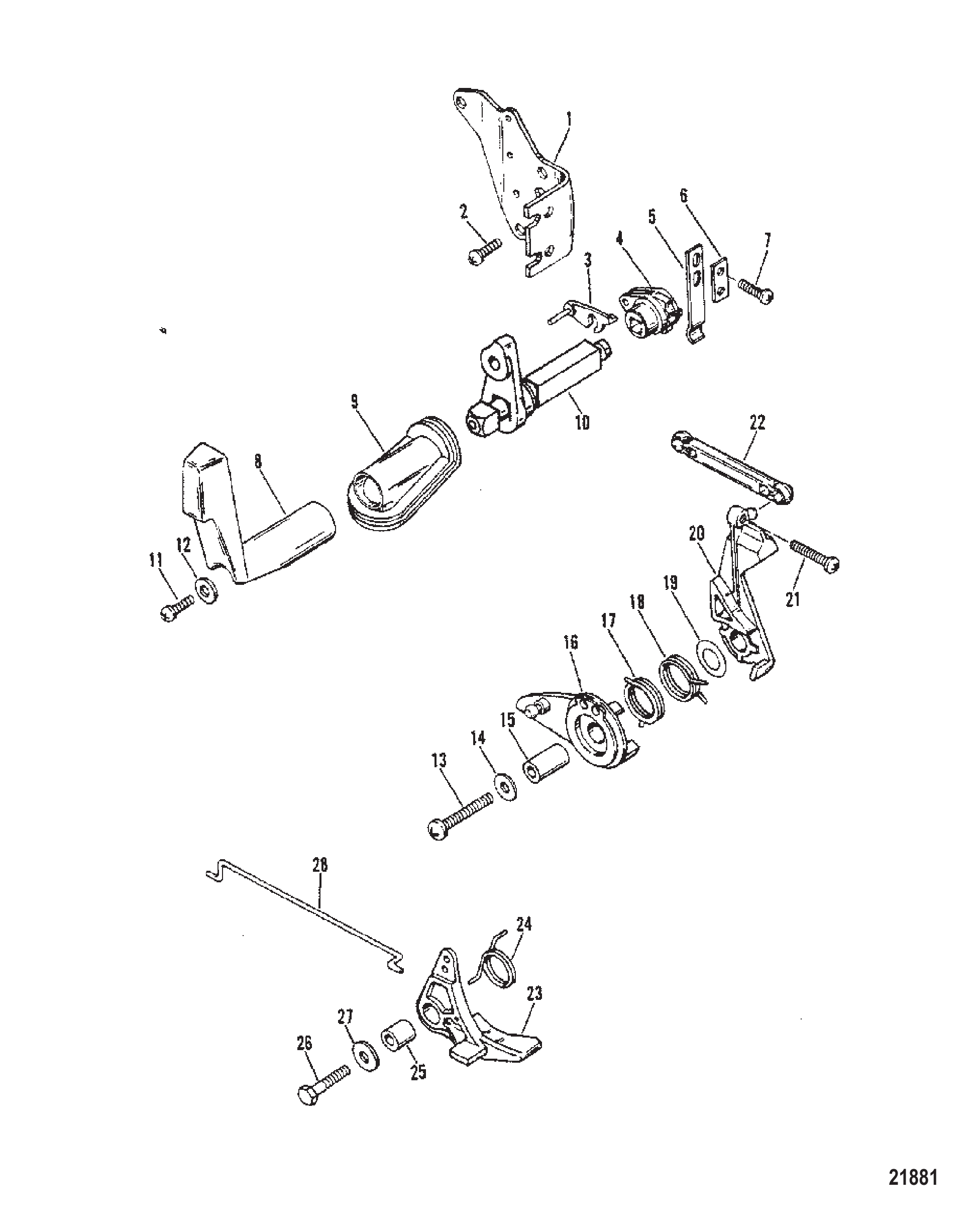 油门与换挡联动装置(SeaPro/Marathon 10) Throttle and Shift Linkage (SeaPro/Marathon 10)