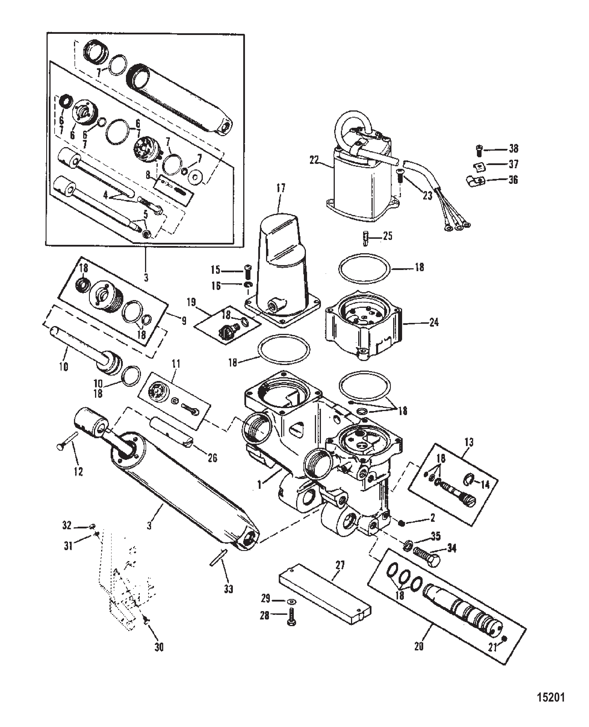 Power Trim Components (Three Ram Power Trim Design II)