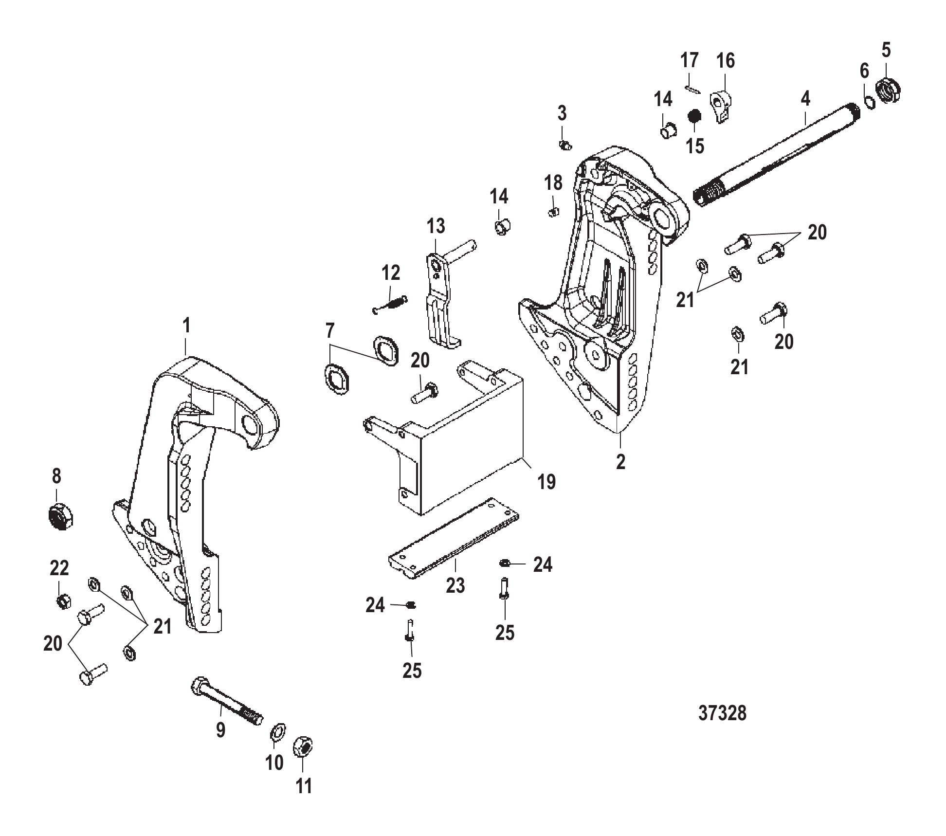 TRANSOM BRACKET (S/N-USA-0G590000/BEL-9973100 AND UP)