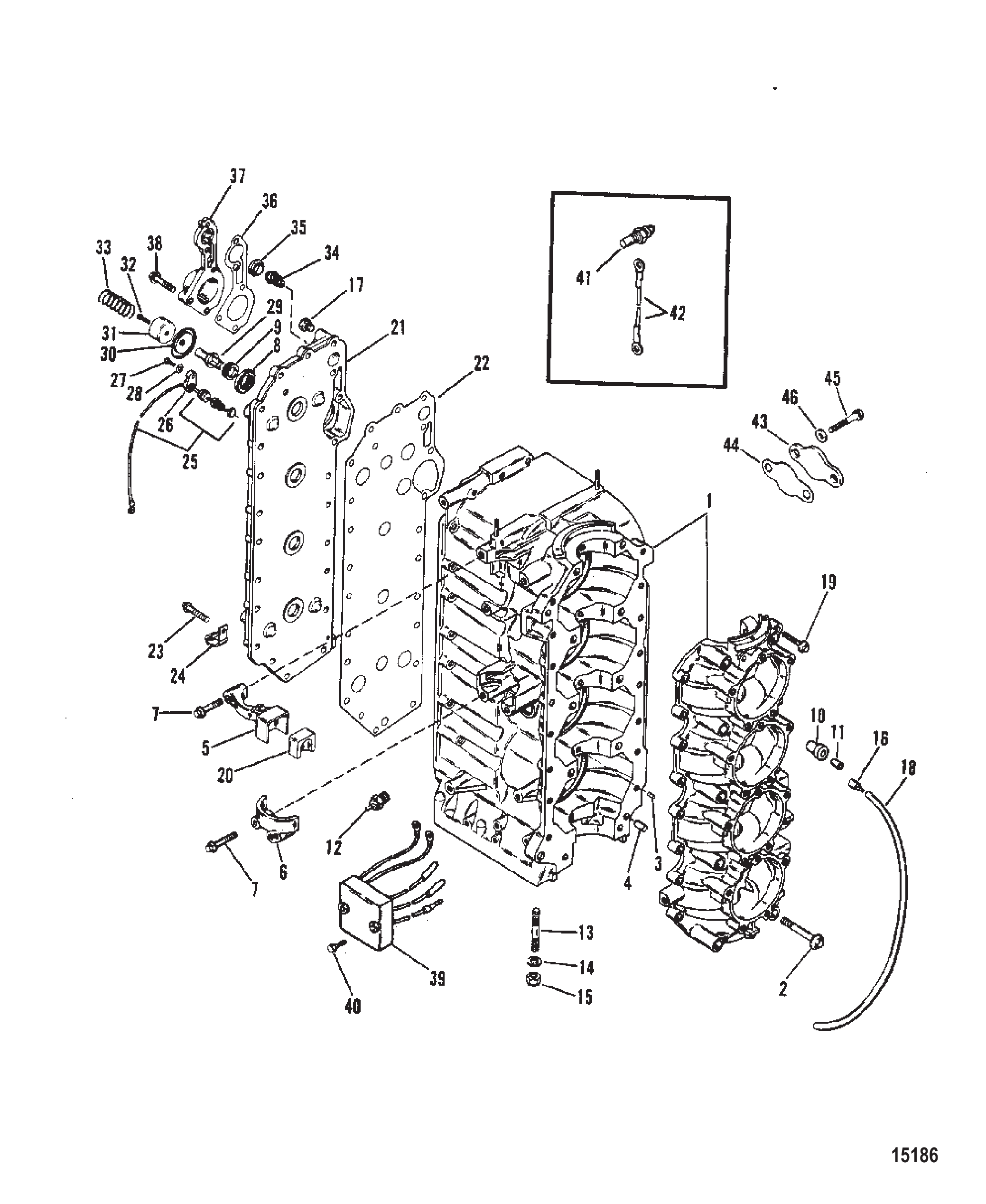 CYLINDER BLOCK AND CRANKCASE