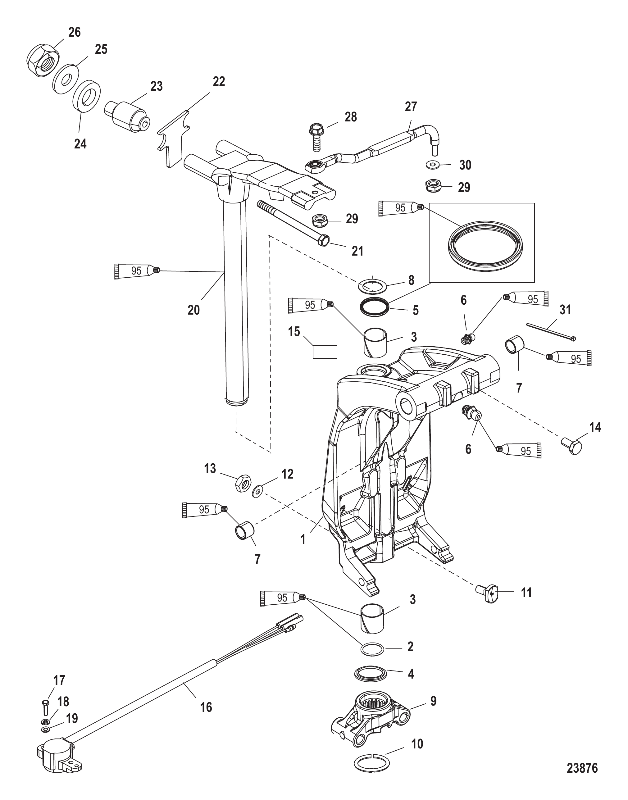 SWIVEL BRACKET AND STEERING ARM