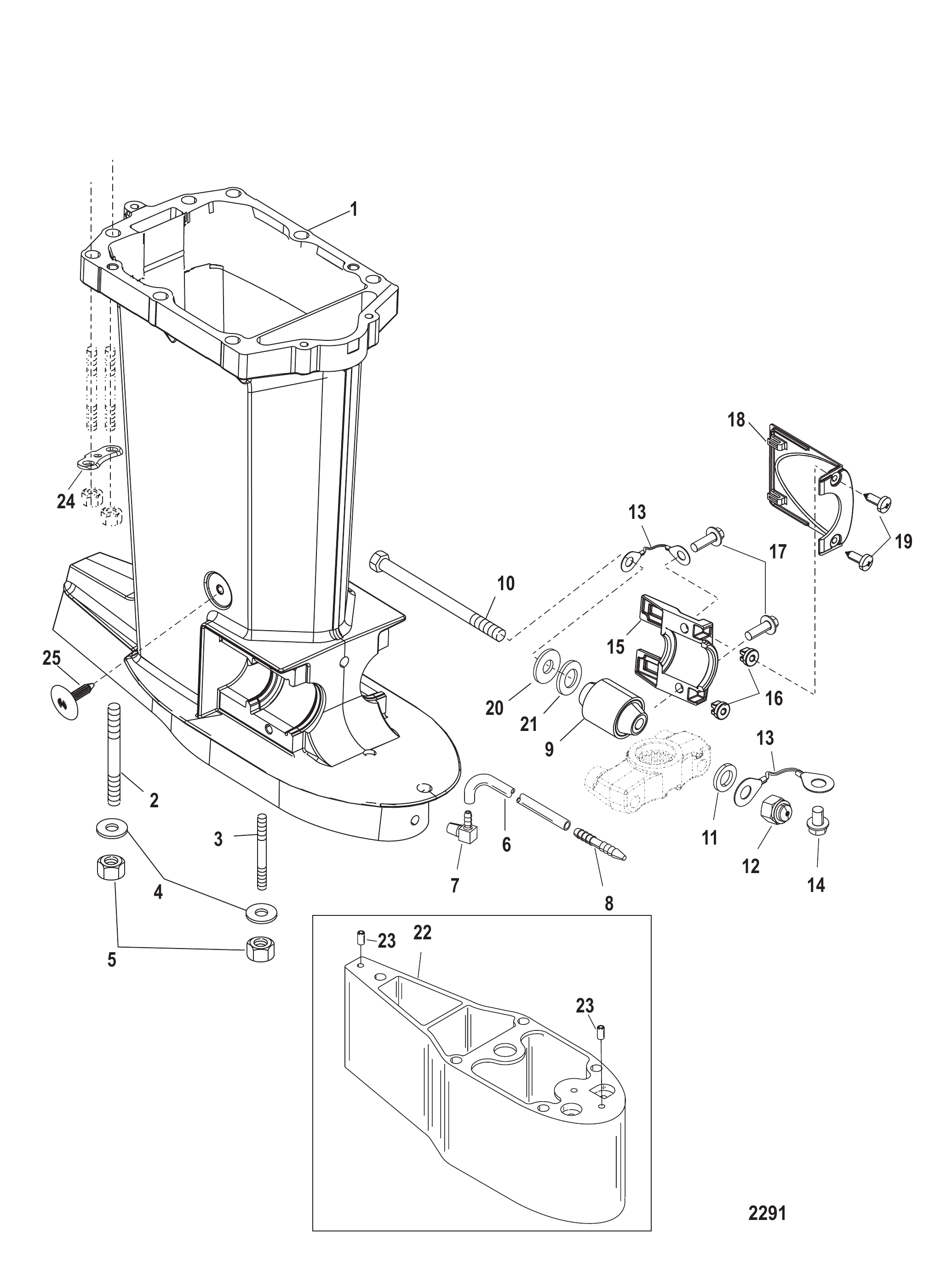 Driveshaft Housing USA-0T801000/ BEL-0P268000 and Up