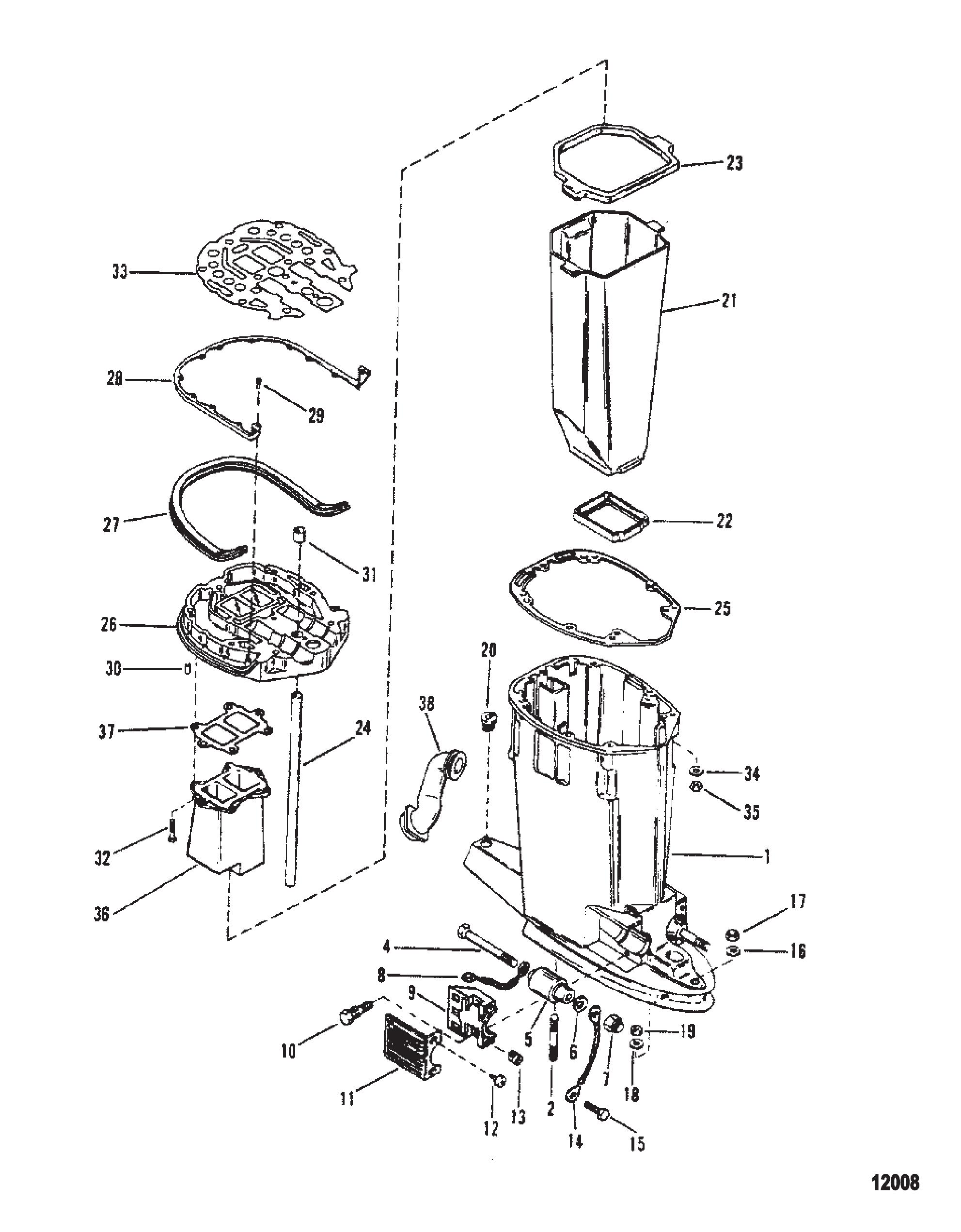 Driveshaft Housing and Exhaust Tube