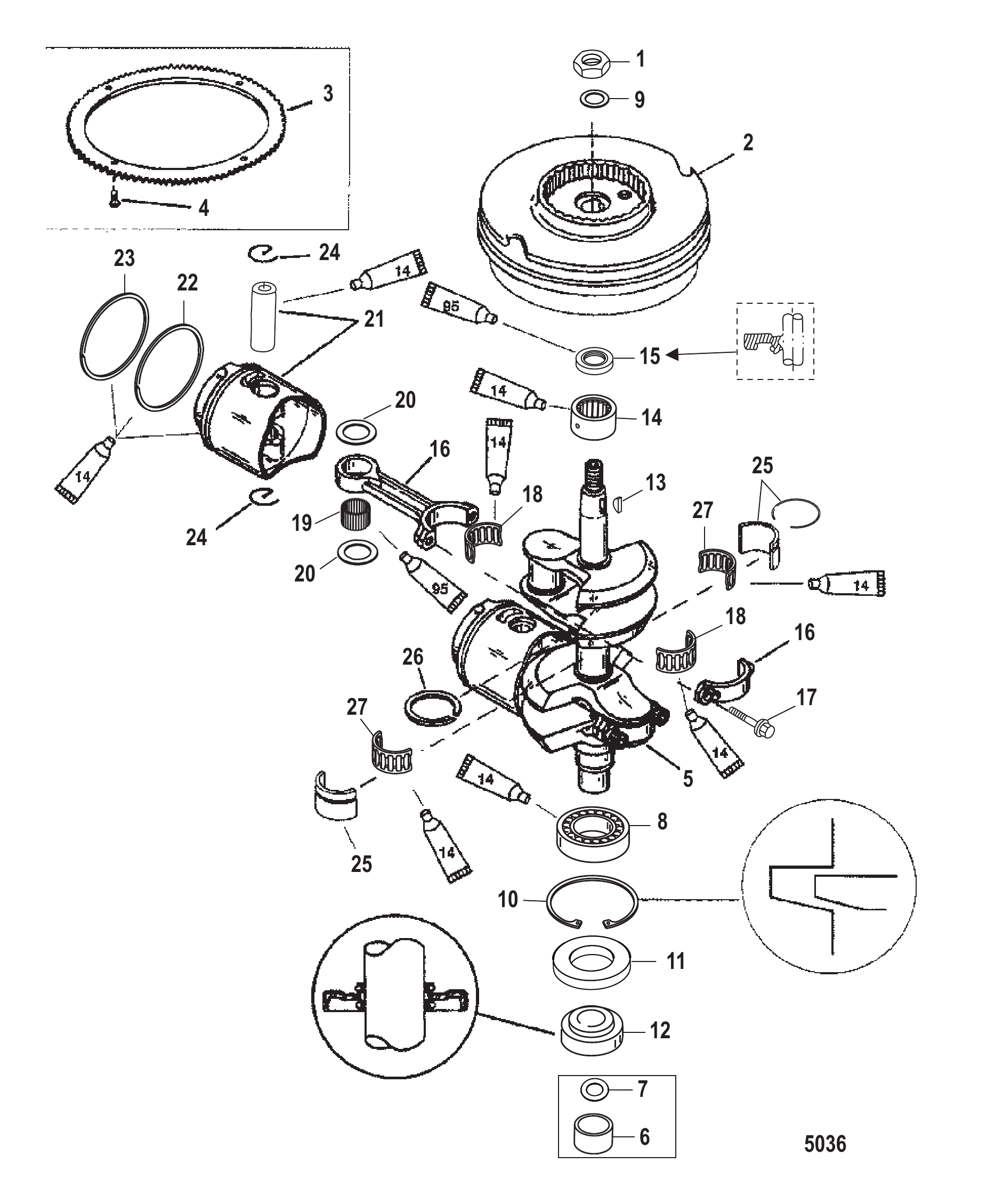 Crankshaft (Pistons and Flywheel)