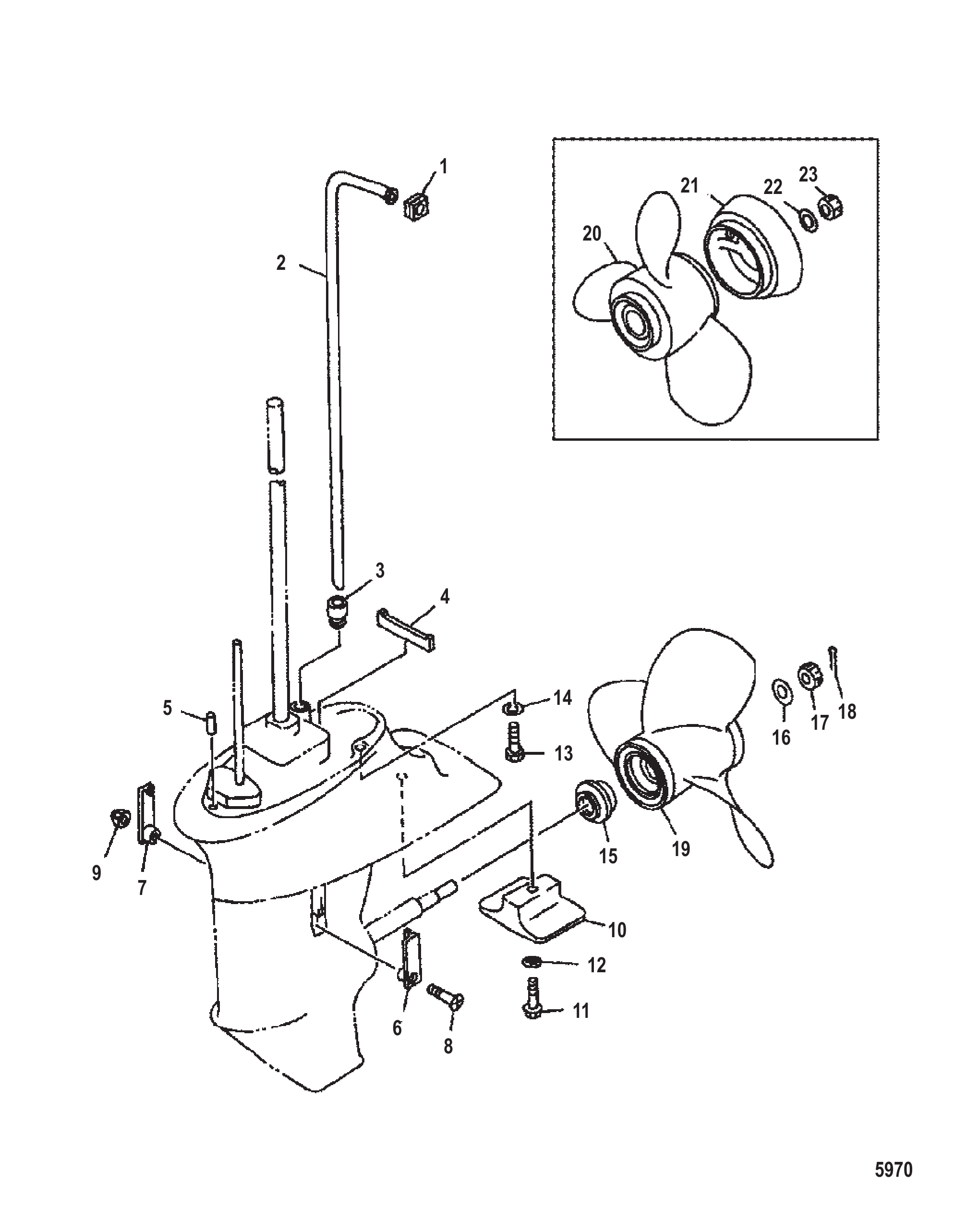 Gear Housing Propeller and Water Tube