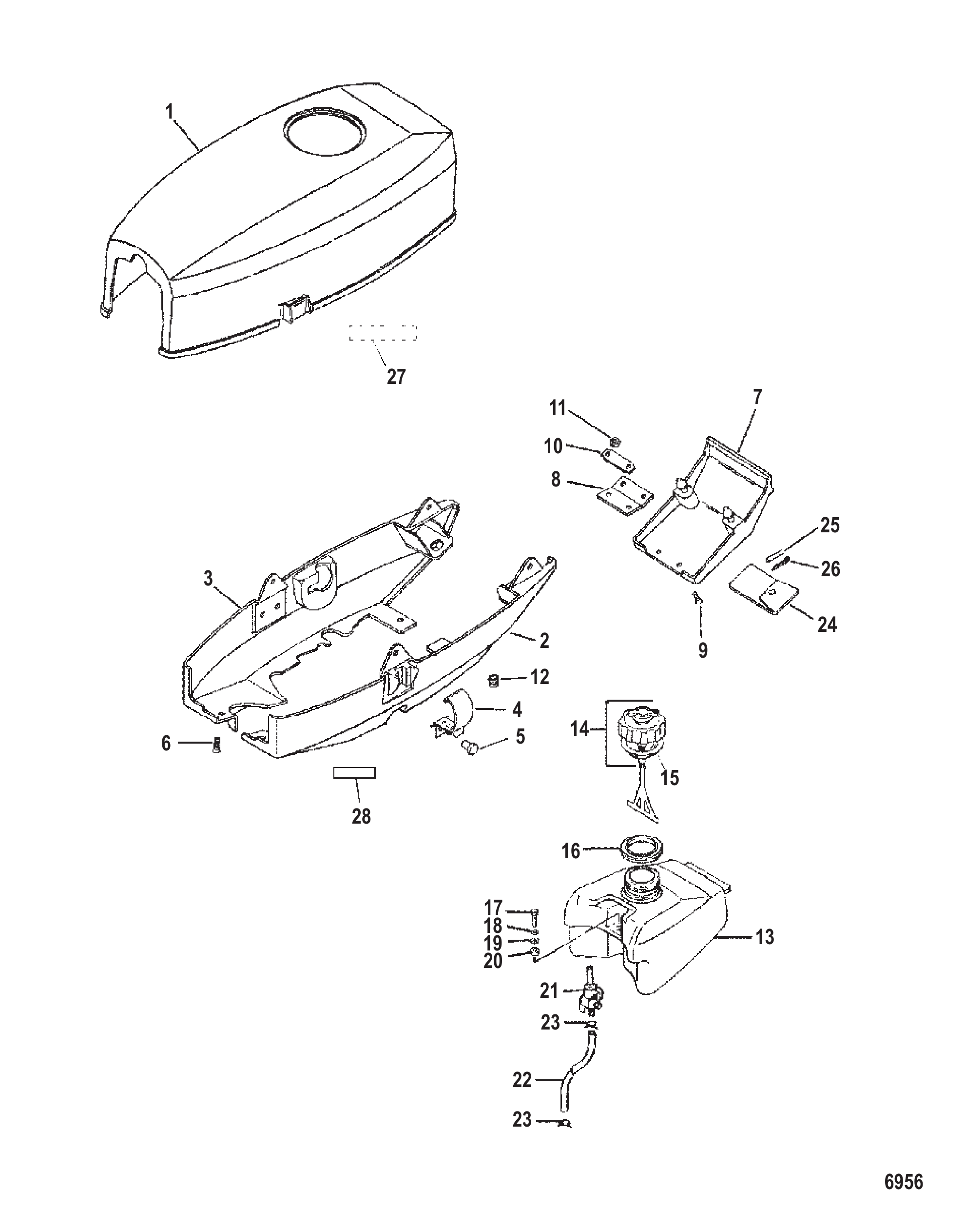 Cowl and Fuel Tank 1B575523 and Up