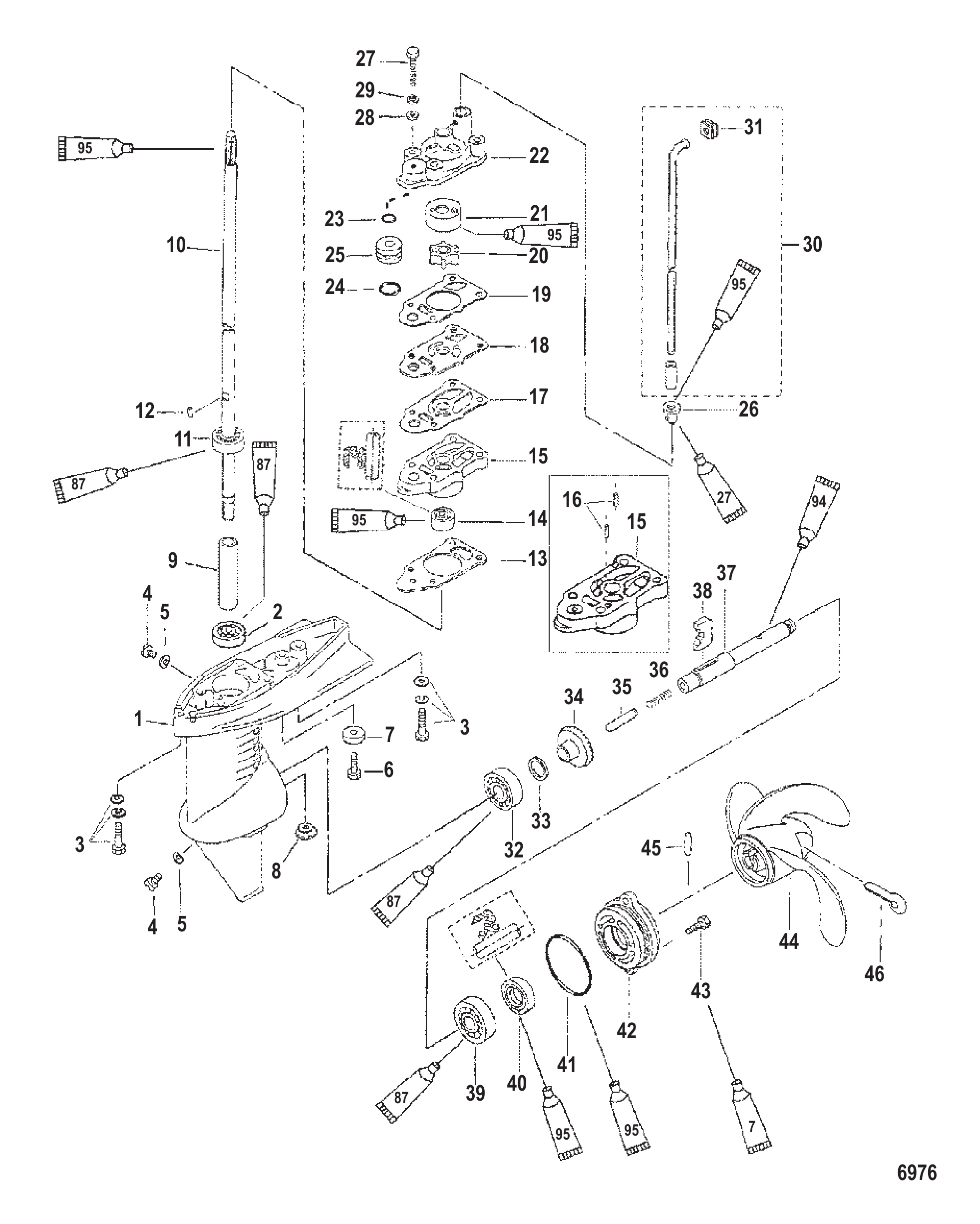 Gear Housing Assembly 3.3 Horsepower