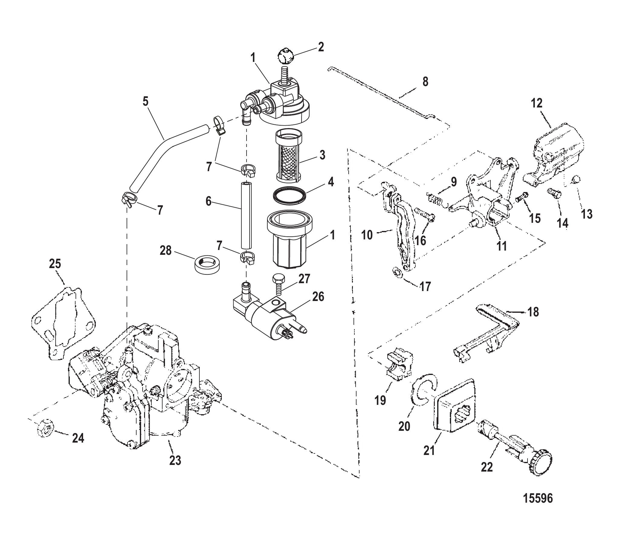 燃油系统组件(USA-1B153168/BEL-0P365662及以上) Fuel System Components (USA-1B153168/BEL-0P365662 and up)
