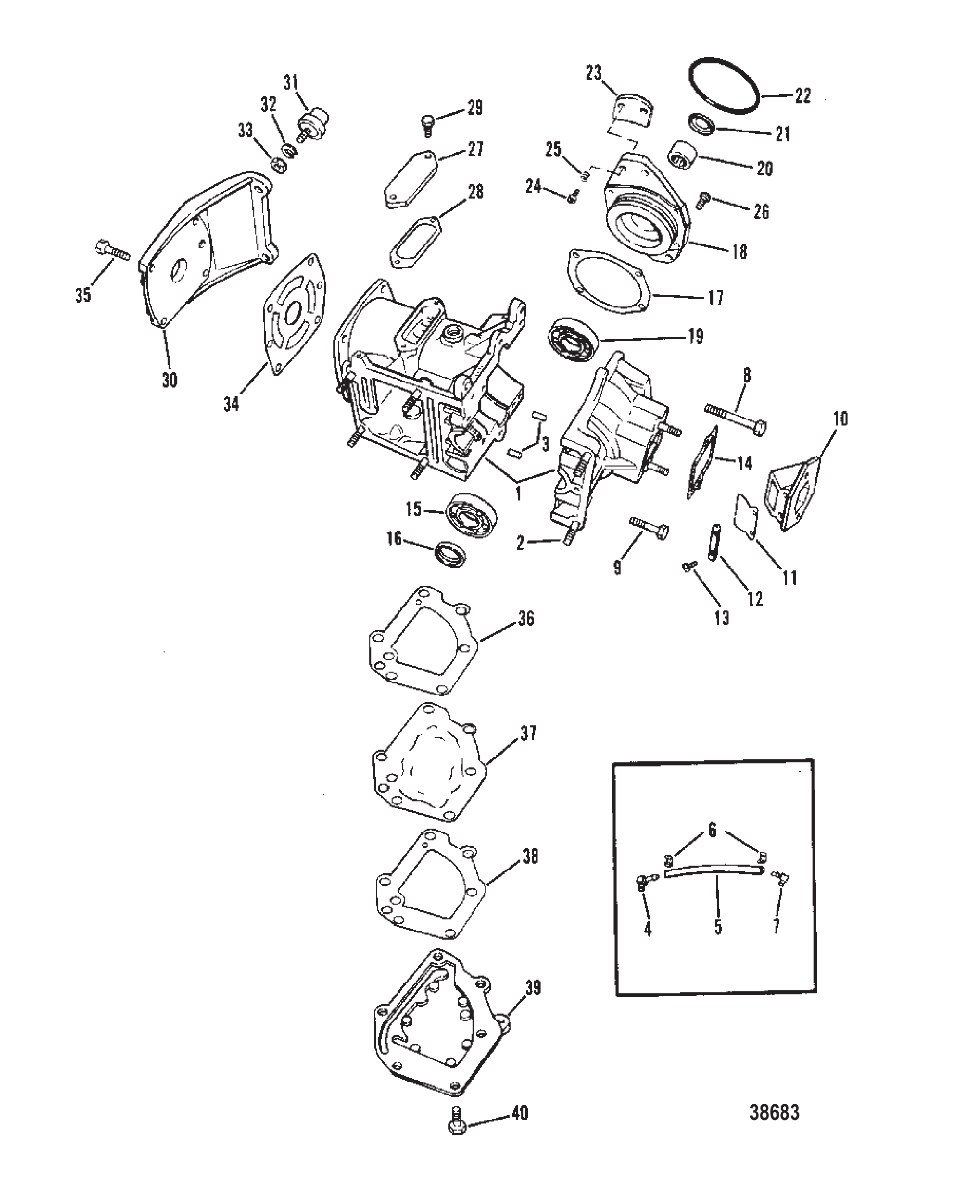 CYLINDER BLOCK AND CRANKCASE ASSEMBLY
