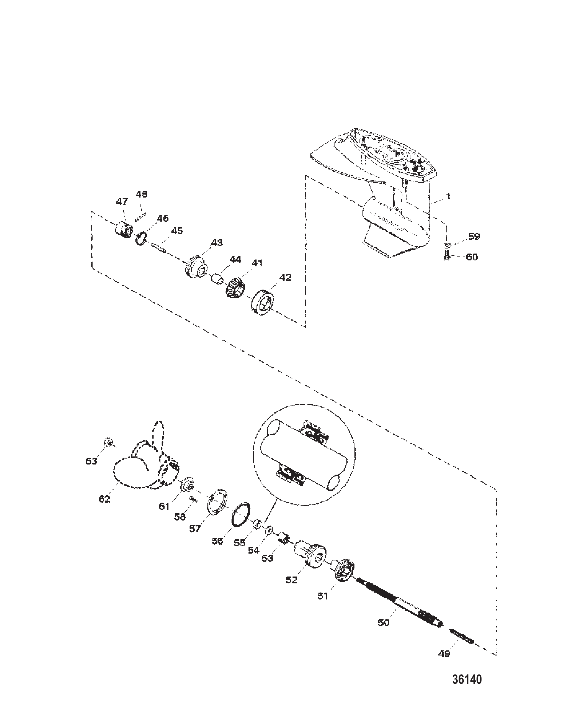 GEAR HOUSING ASSEMBLY PROPELLER SHAFT