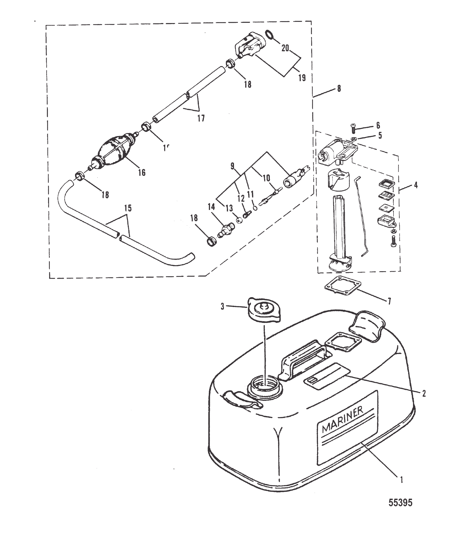 FUEL TANK AND FUEL LINE ASSEMBLY