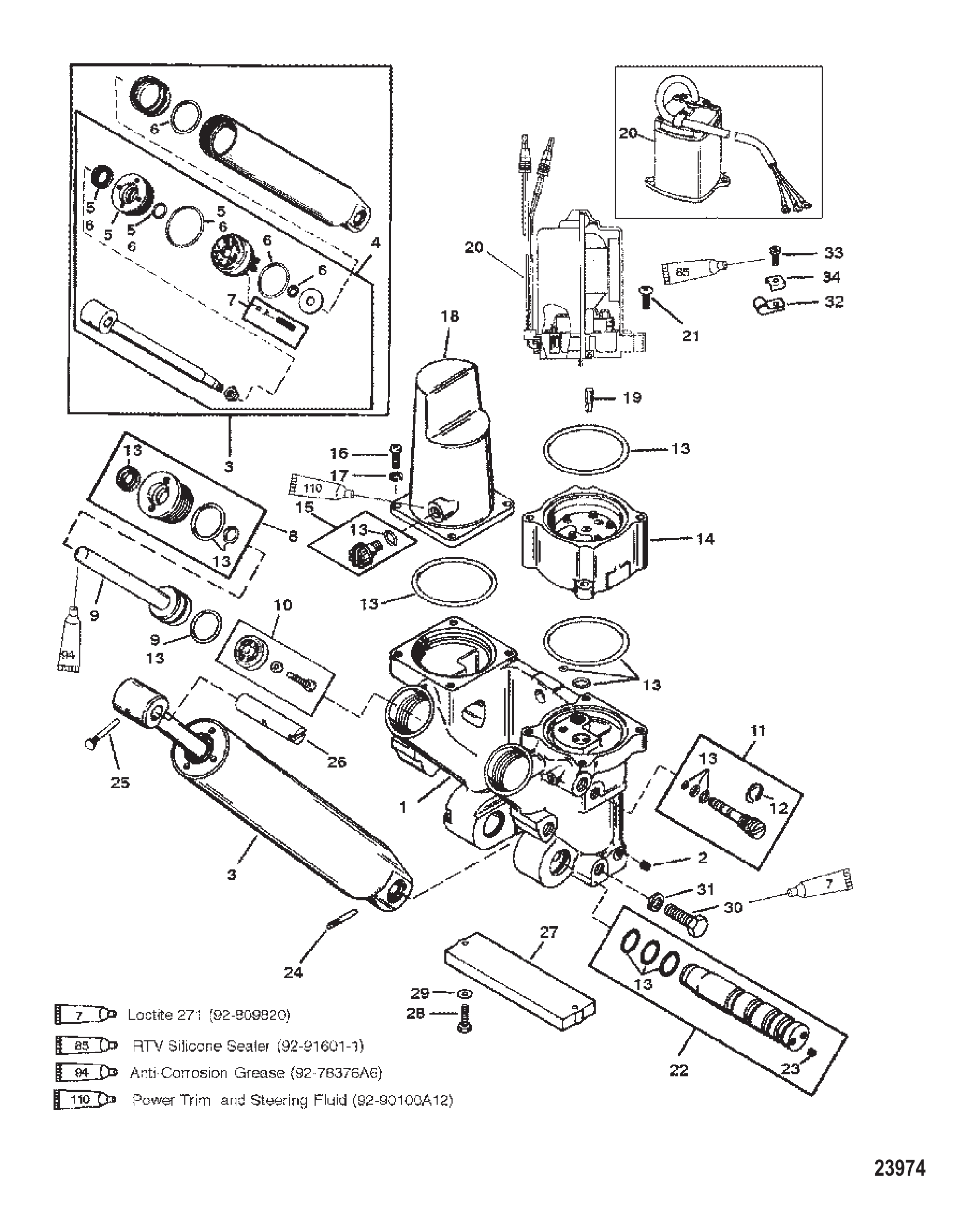动力升降组件(金属马达壳体) POWER TRIM COMPONENTS Metal Motor Housing