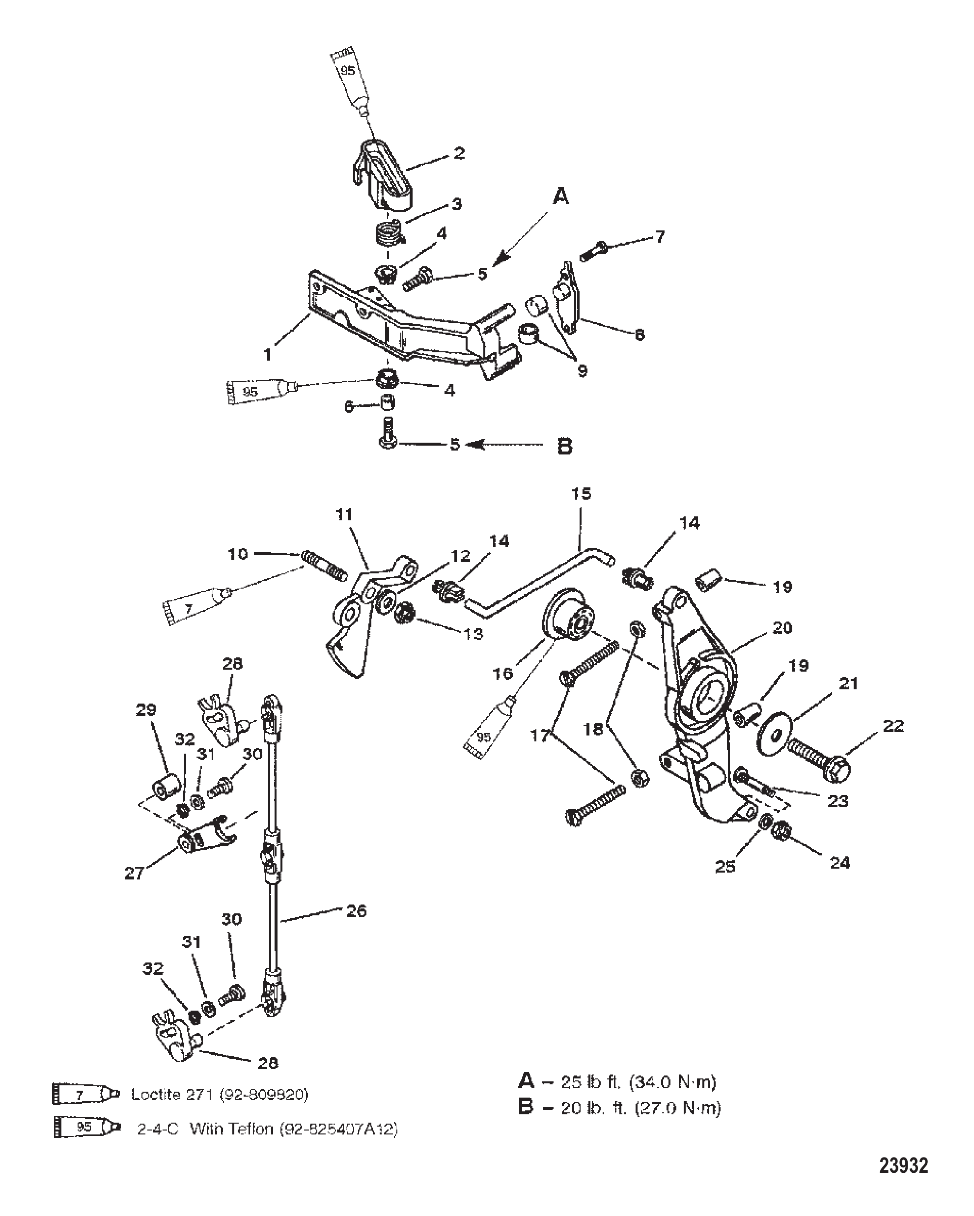 锚支架(SEAPRO/MARATHON)(序列号0G303045及以下) ANCHOR BRACKET (SEAPRO/MARATHON) (S/N-0G303045 & BELOW)