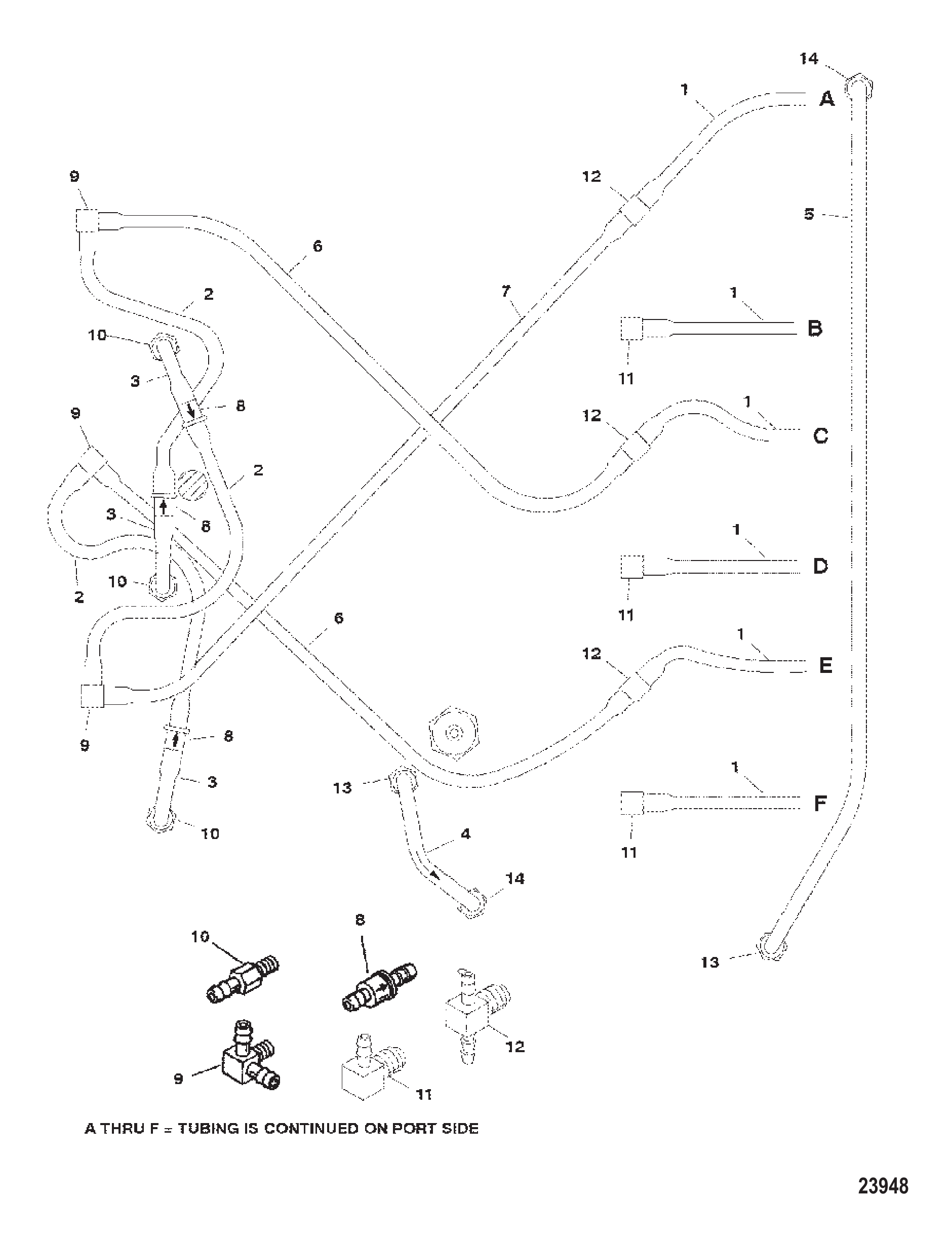 泄放系统(右舷)(序列号0G485989及以上) BLEED SYSTEM (STARBOARD)(S/N-0G485989 & UP)