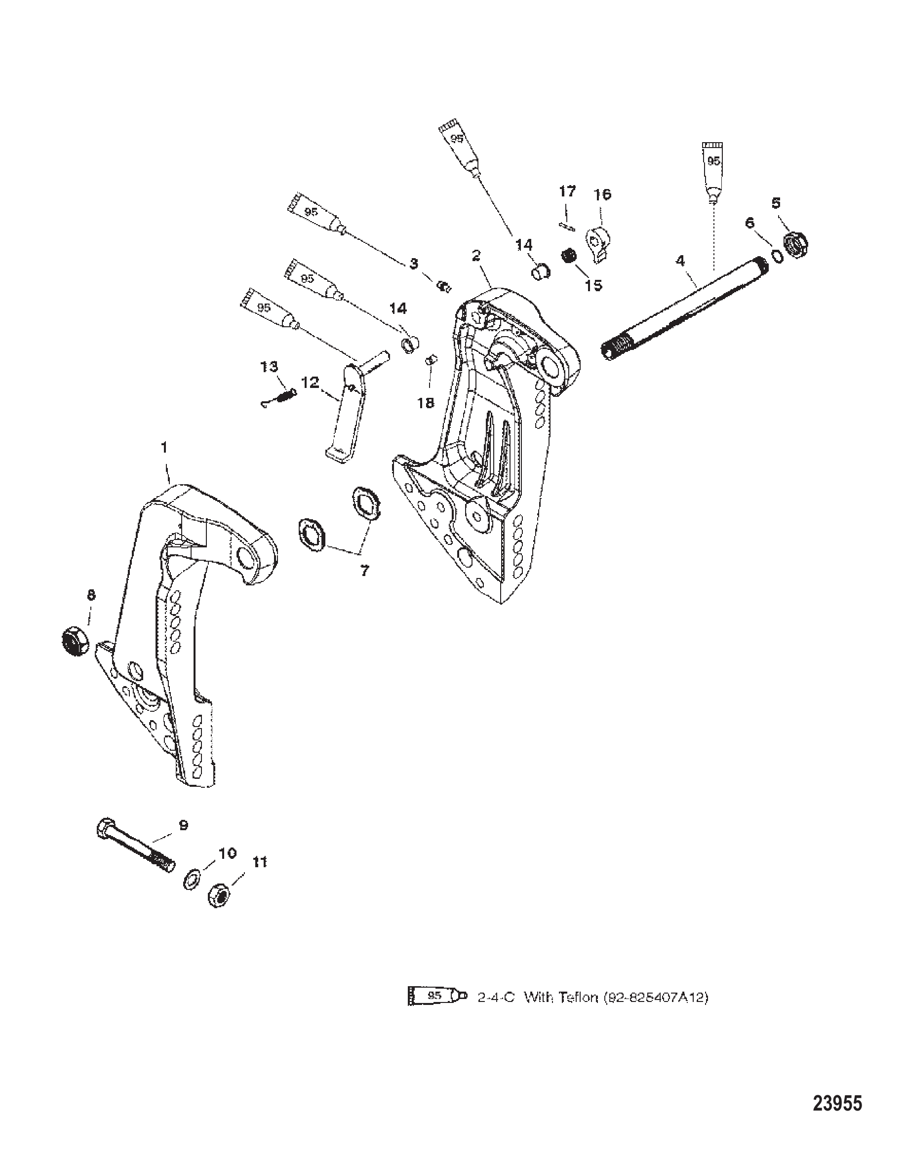 艉板支架(序列号0G590000及以上) TRANSOM BRACKETS (S/N-0G590000 AND UP)