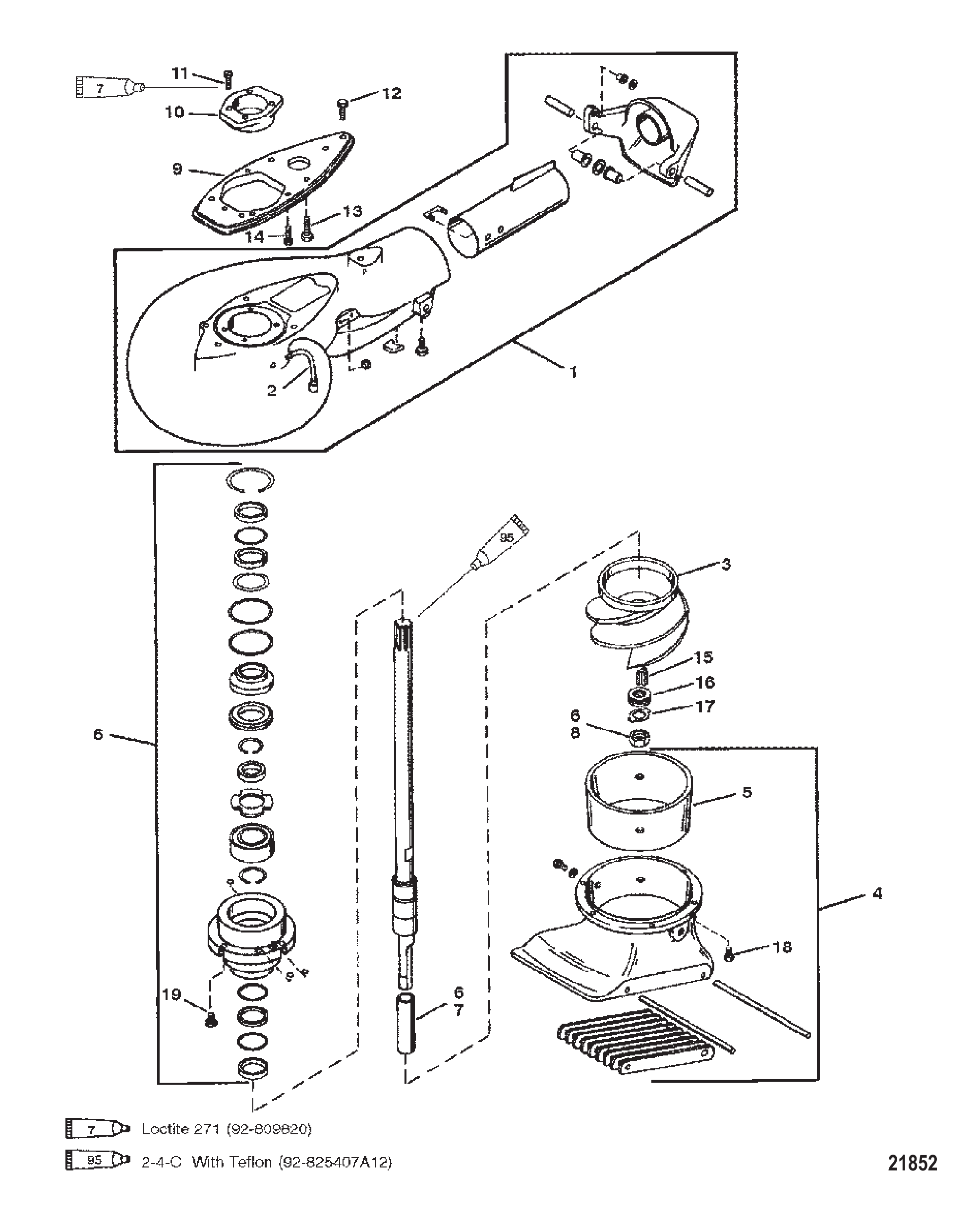 喷水推进泵总成(序列号 0G157845 及以下) Jet Pump Assembly (S/N 0G157845 & Below)