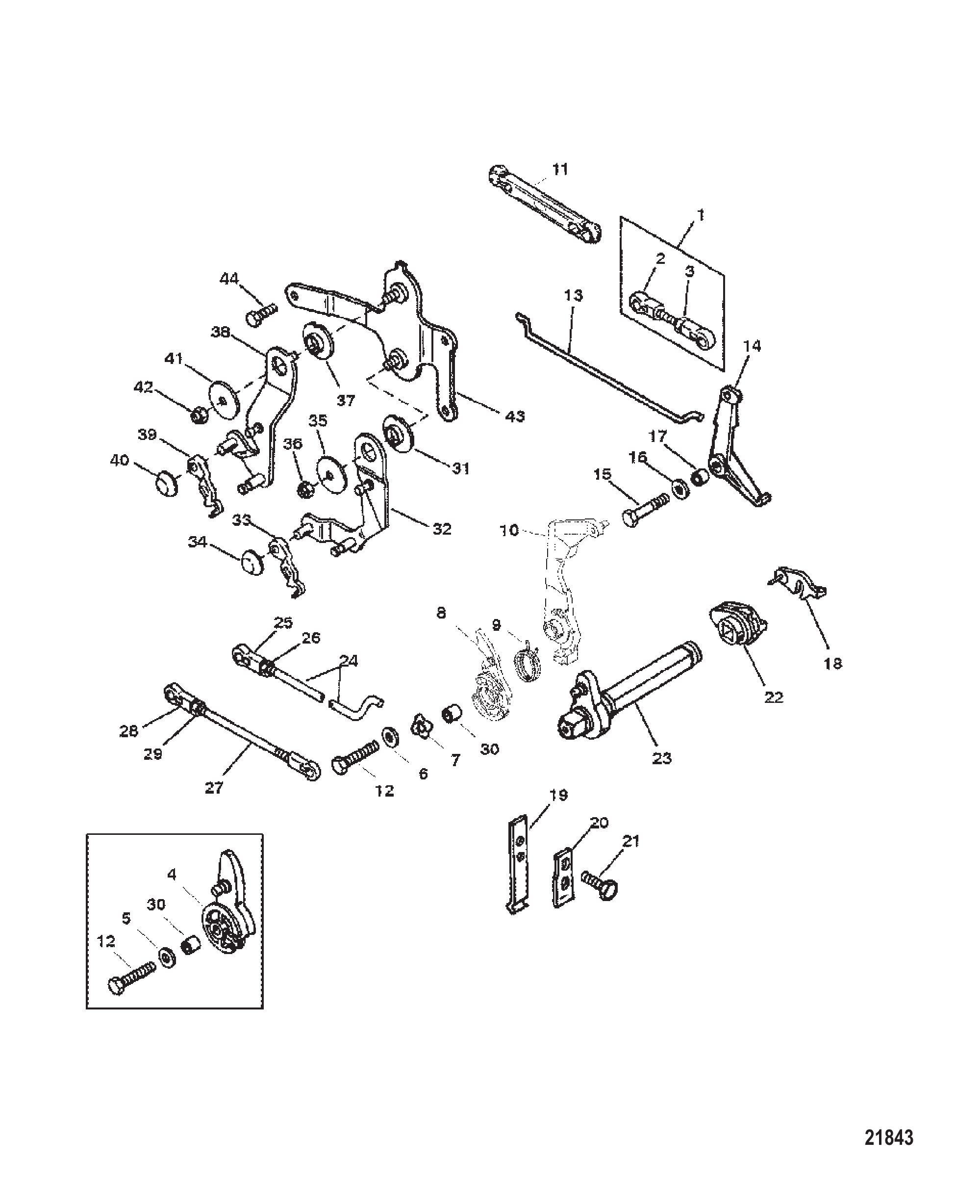 油门和换挡联动装置(遥控) Throttle and Shift Linkage (Remote Control)