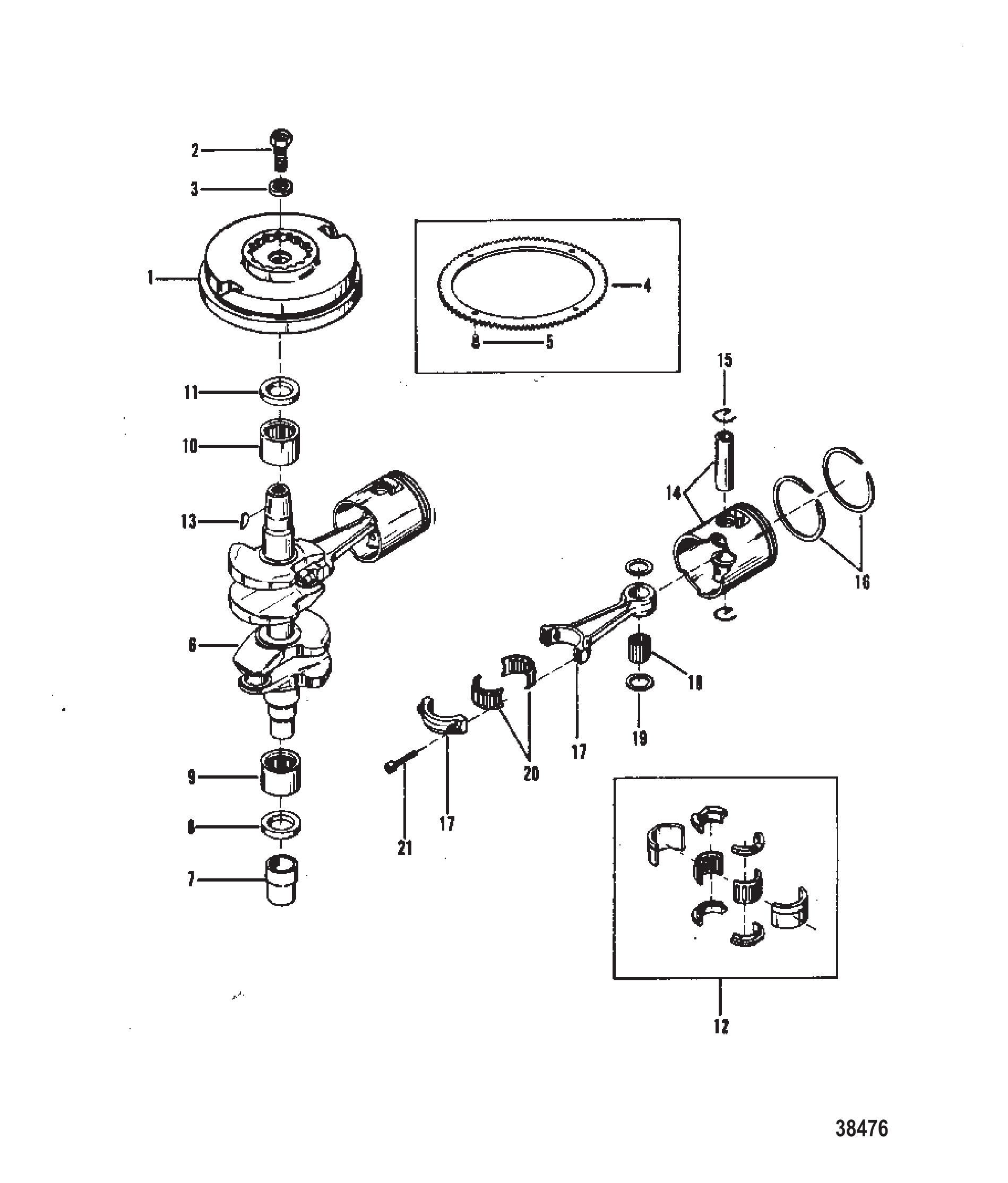 曲轴、活塞与飞轮 Crankshaft, Pistons and Flywheel