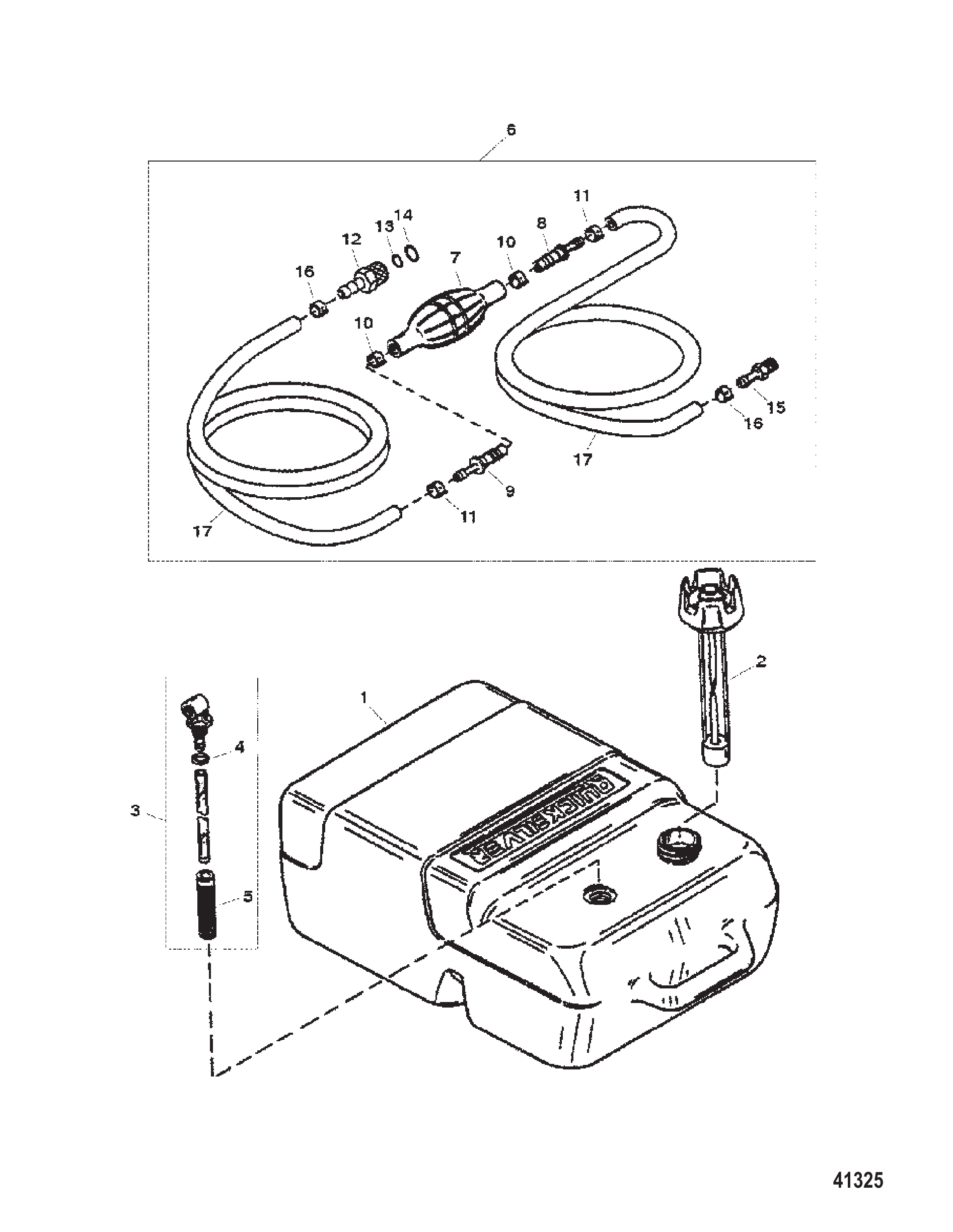 FUEL TANK & LINE ASSEMBLY (6.6 GALLON)