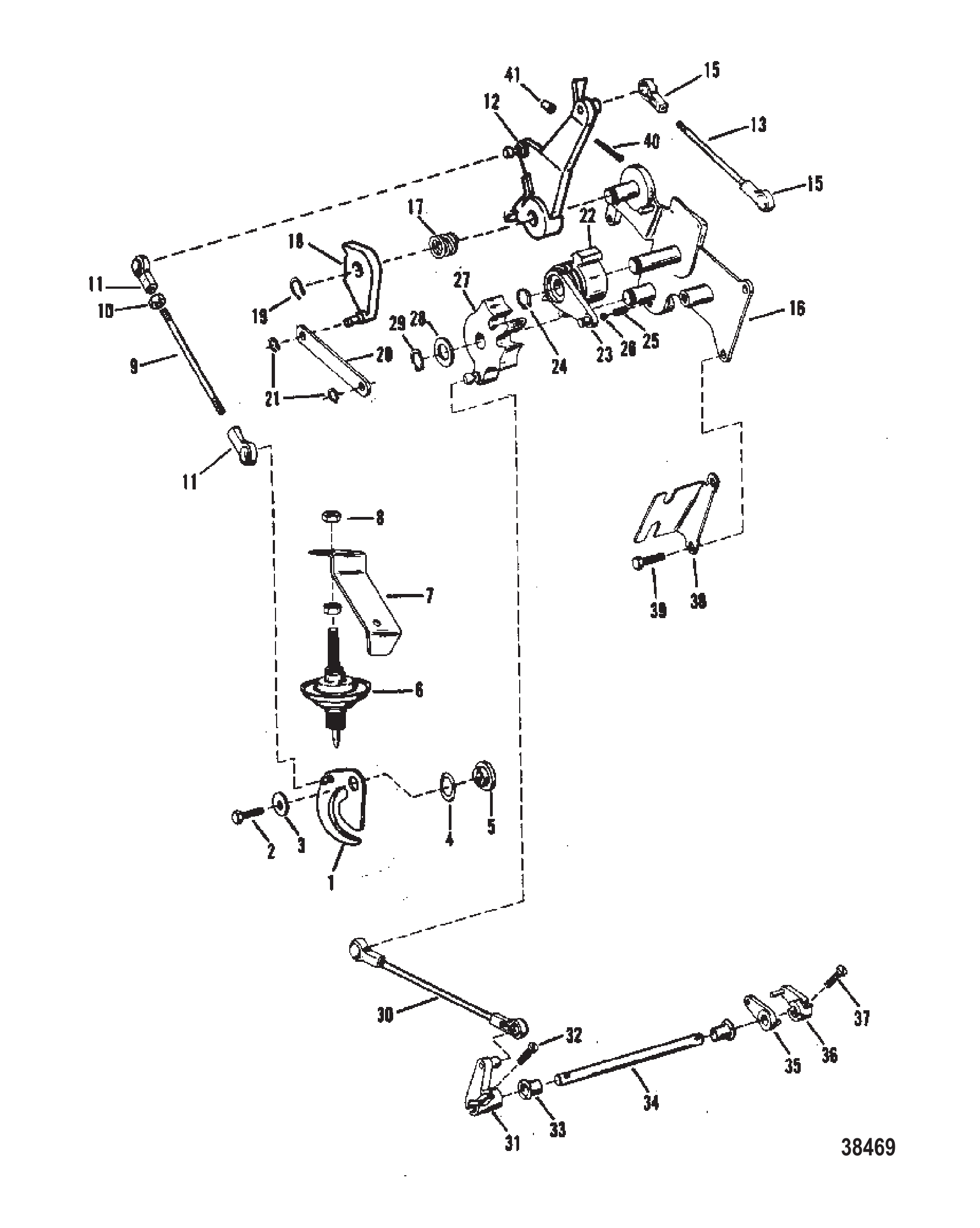 油门和换挡联动装置(Mercury)(手动) THROTTLE AND SHIFT LINKAGE (MERCURY)(MANUAL)