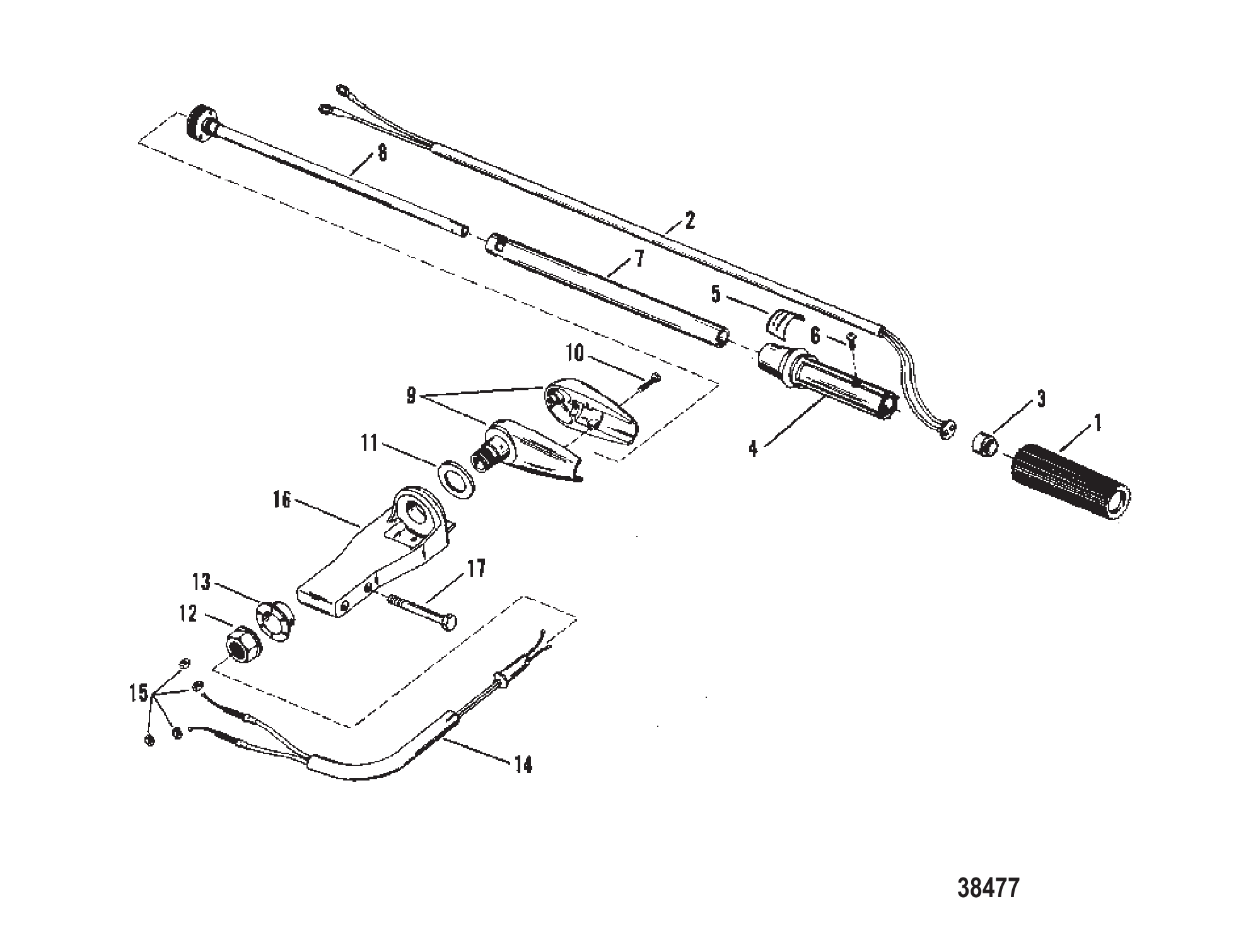 转向手柄总成(Mercury)(手动) STEERING HANDLE ASSEMBLY (MERCURY) (MANUAL)