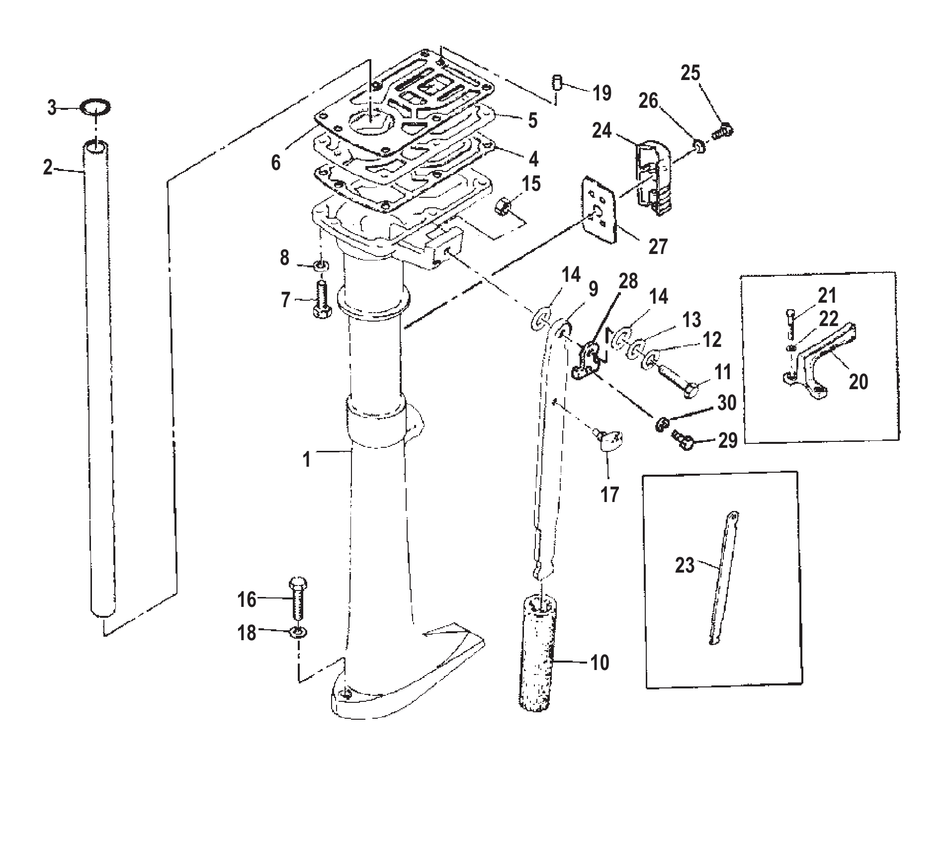 DRIVESHAFT HOUSING AND STEERING HANDLE