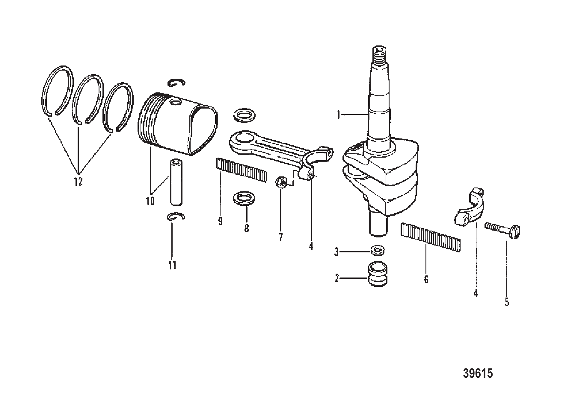 CRANKSHAFT, PISTON AND CONNECTING ROD