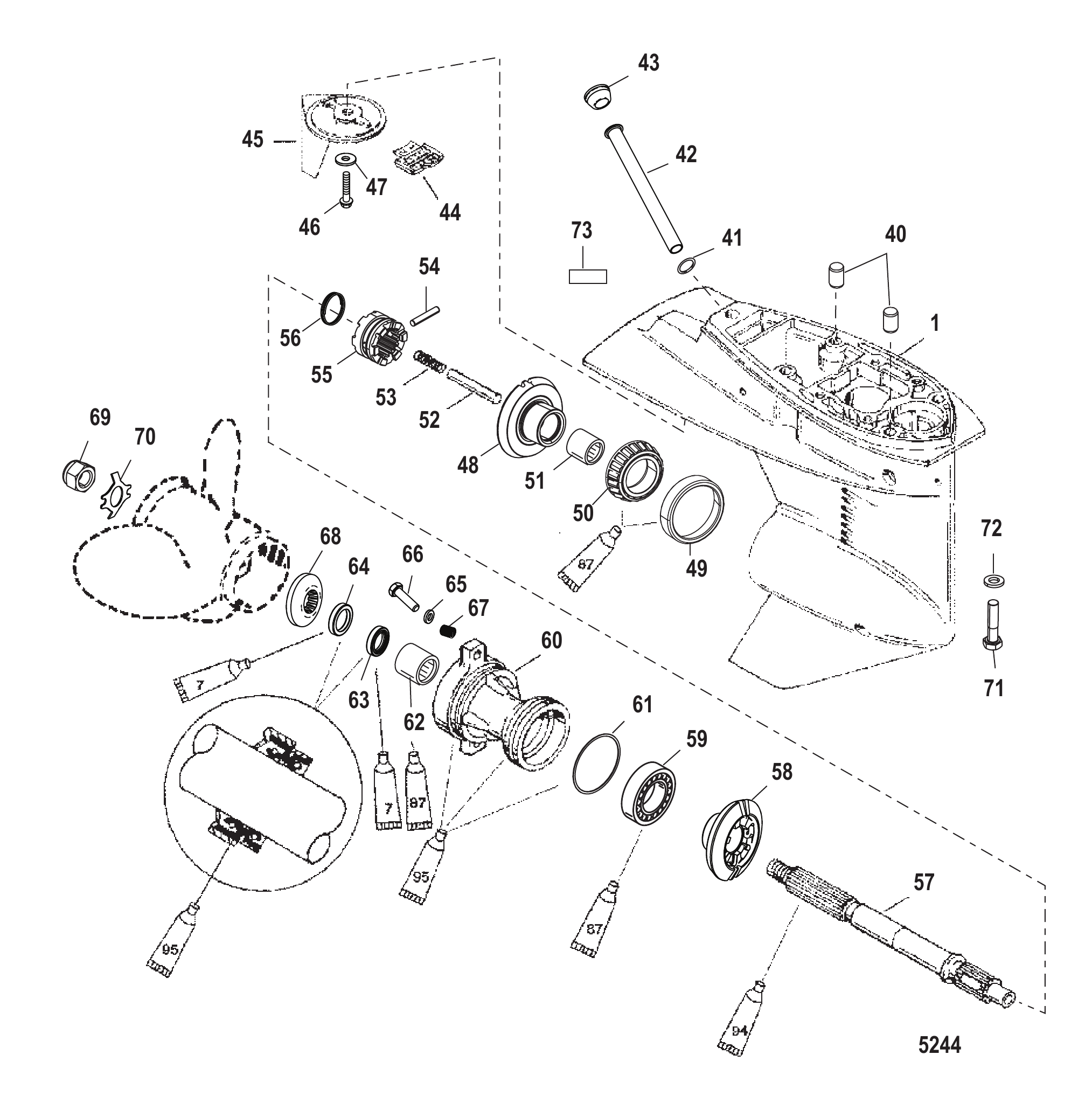 Gear Housing Propeller Shaft - 2.00:1 Gear Ratio