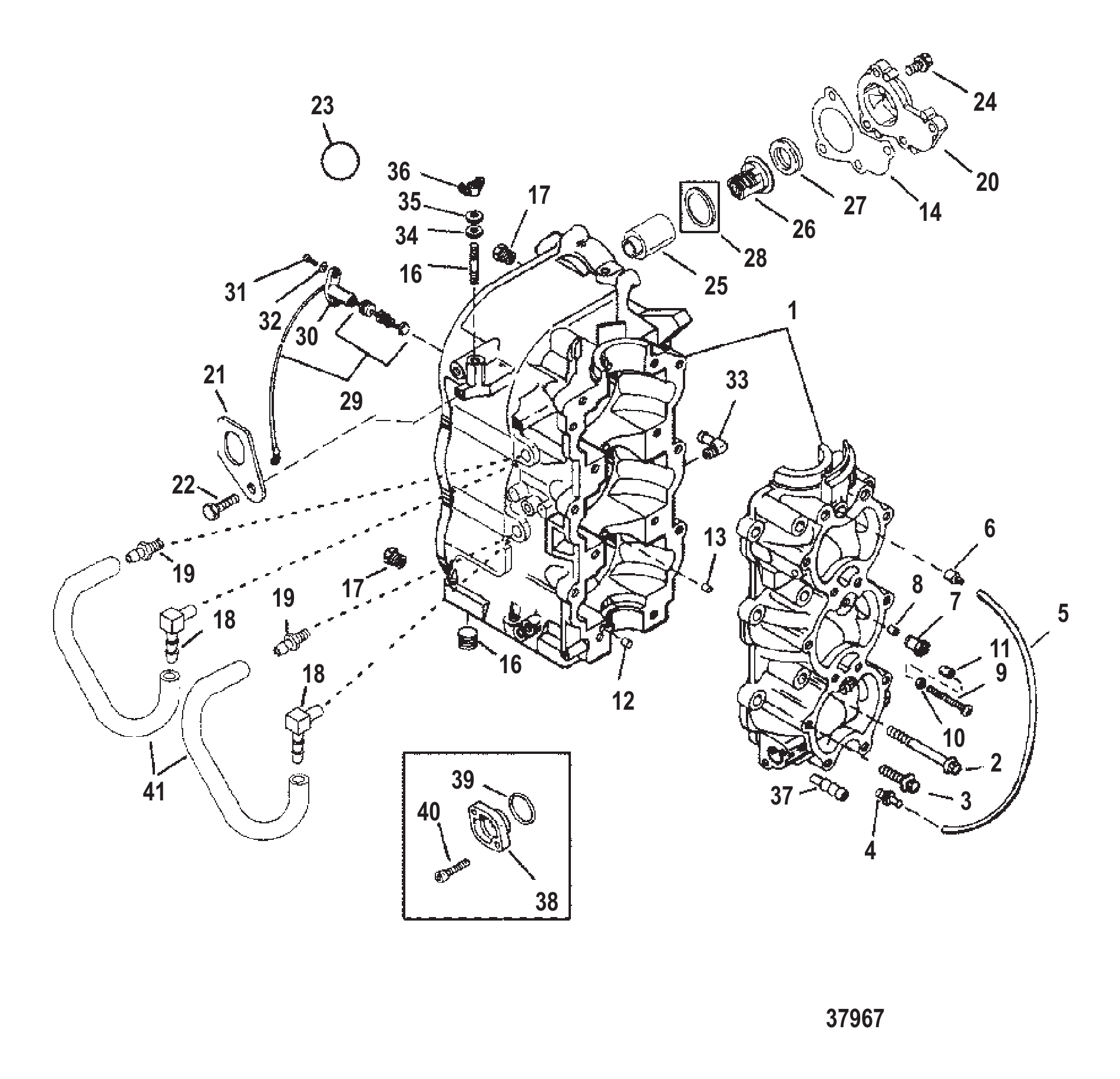 CYLINDER BLOCK AND CRANKCASE