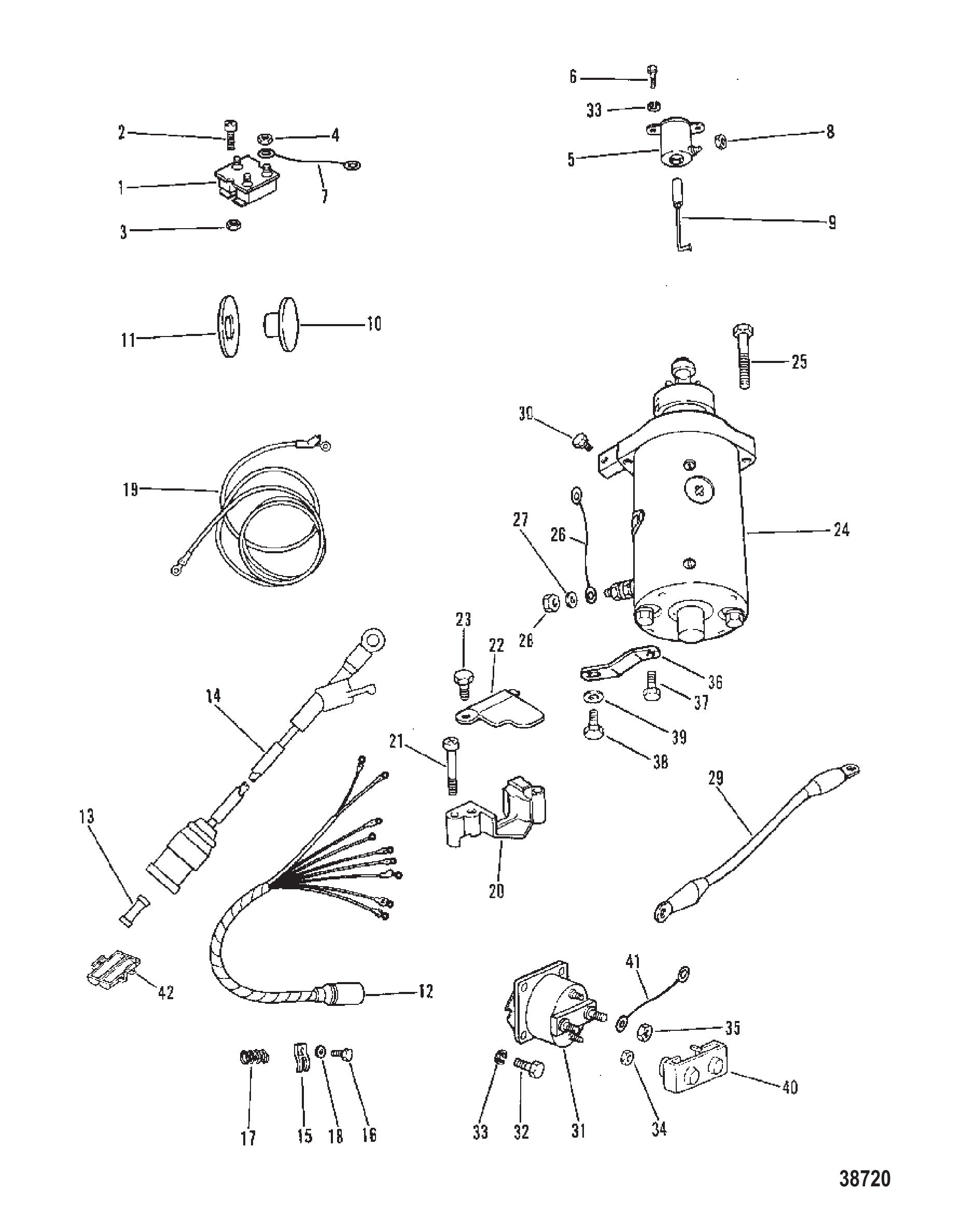 STARTER MOTOR, RECTIFIER AND WIRING HARNESS (ELECTRIC)