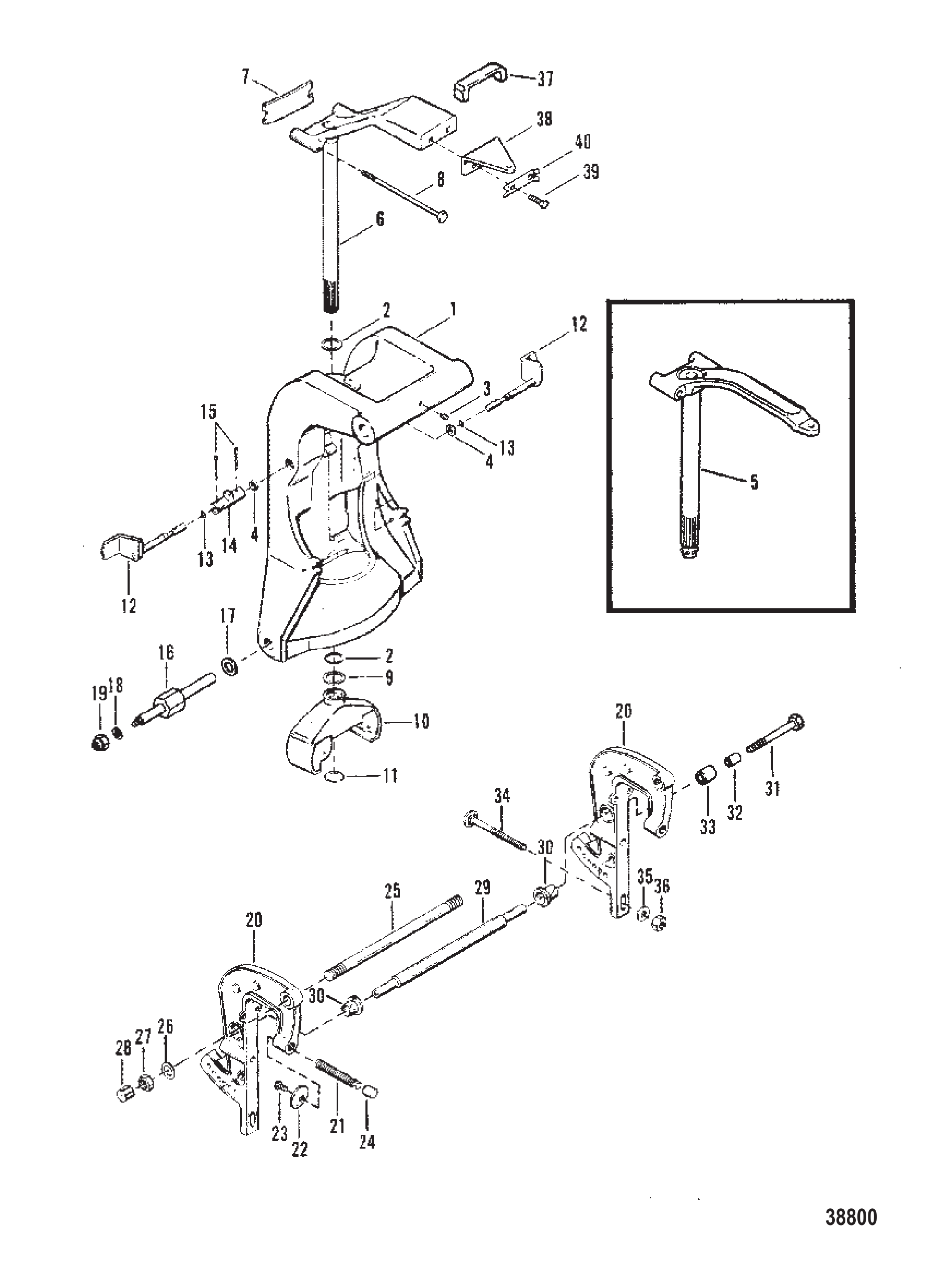 CLAMP AND SWIVEL BRACKET (POWER TRIM)