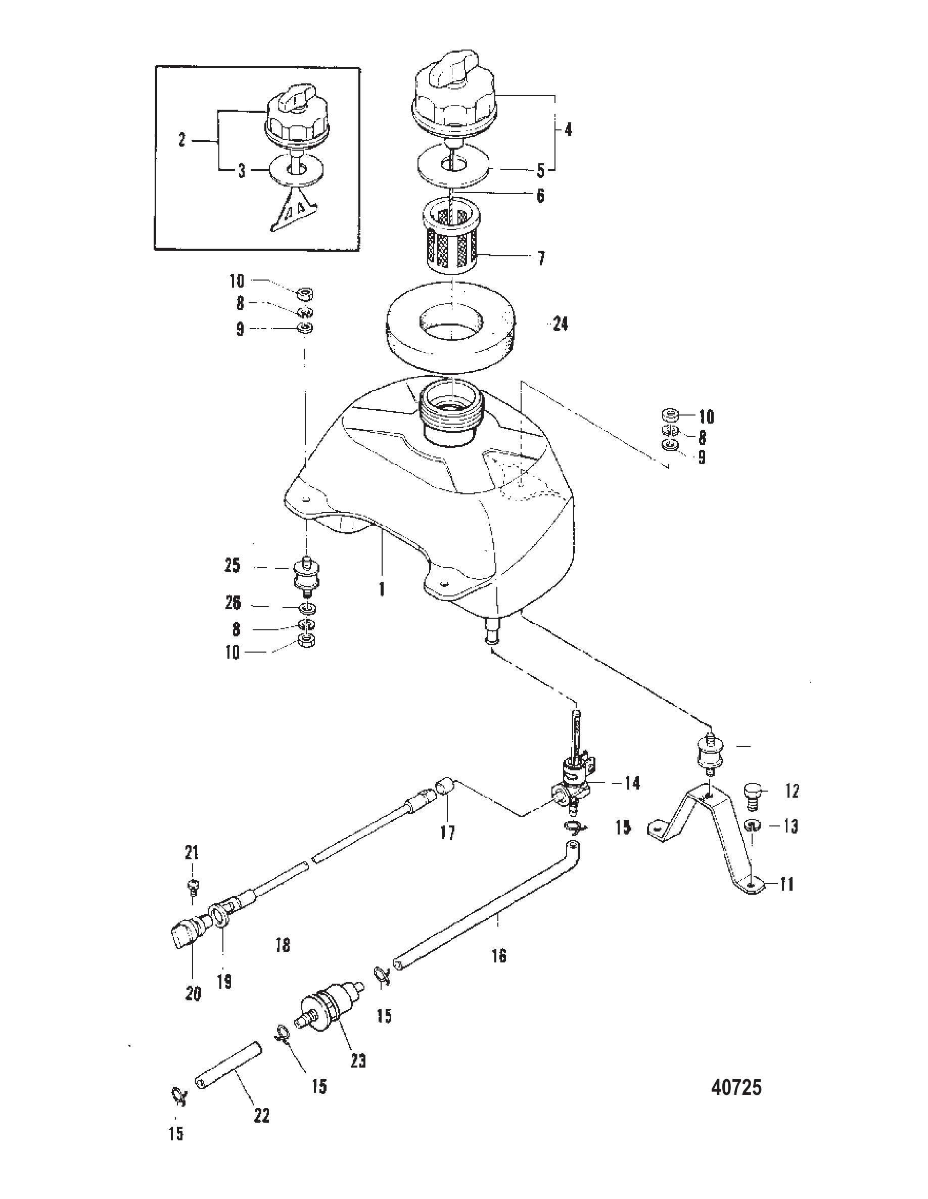 燃油箱(4马力) FUEL TANK (4 HORSEPOWER)