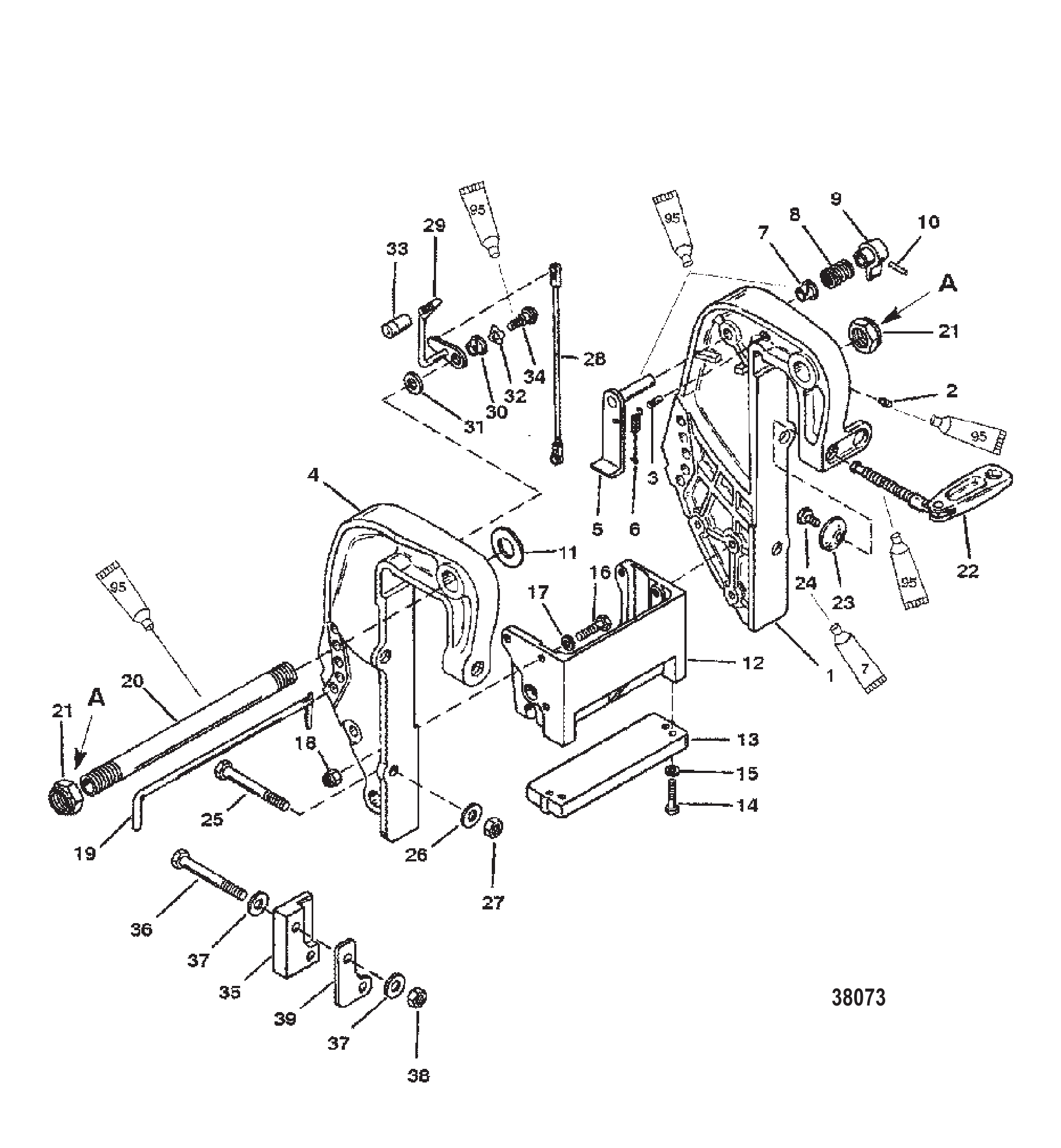 CLAMP BRACKET (THUMB SCREW DESIGN-S/N 0D181999 and BELOW)
