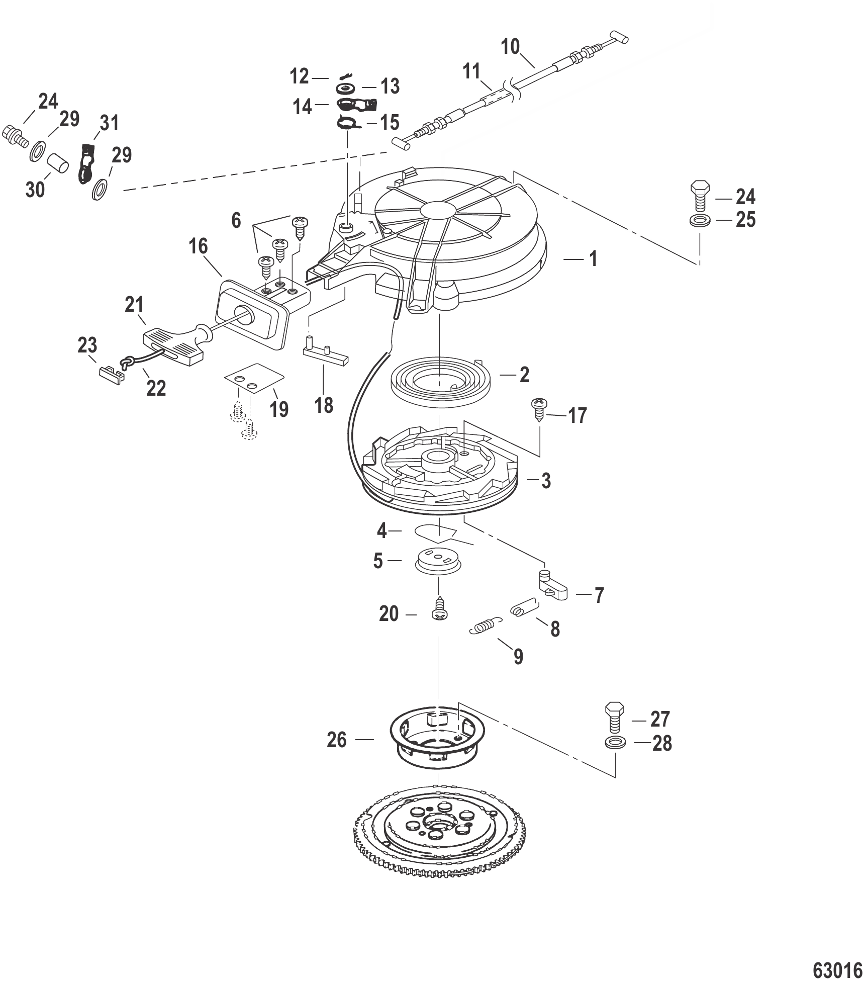 Recoil Starter Serial 0N252806 to 0N468474