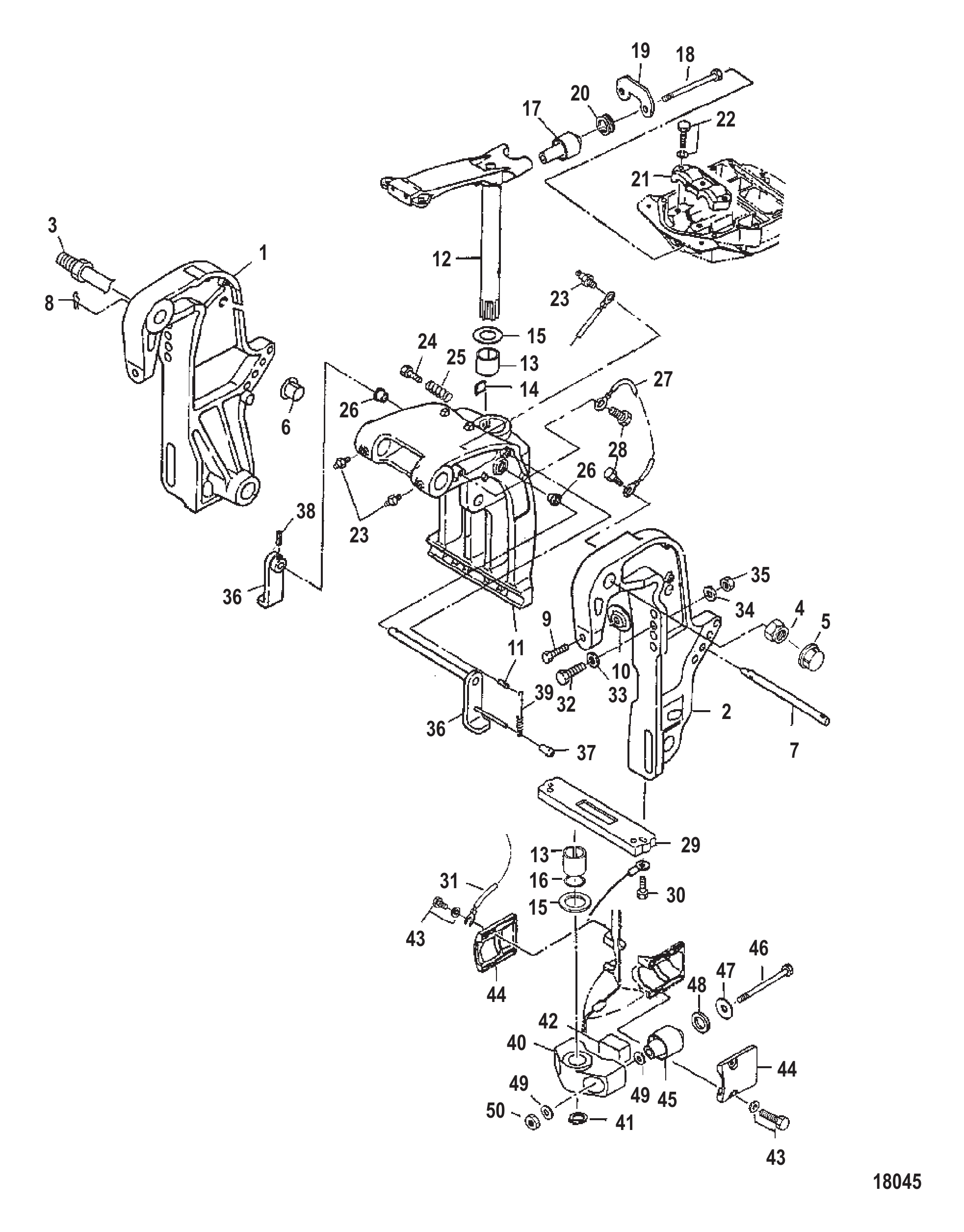 Transom and Swivel Brackets (Power Trim)